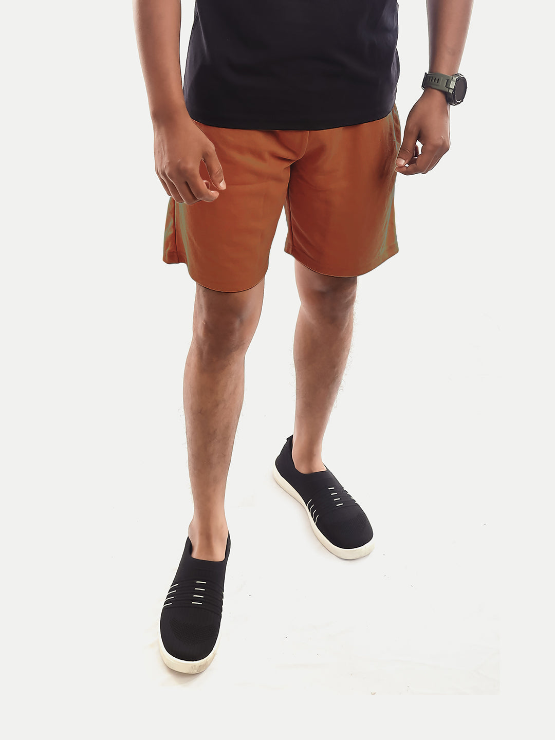 Radprix Men Brick Red Solid stylish casual shorts