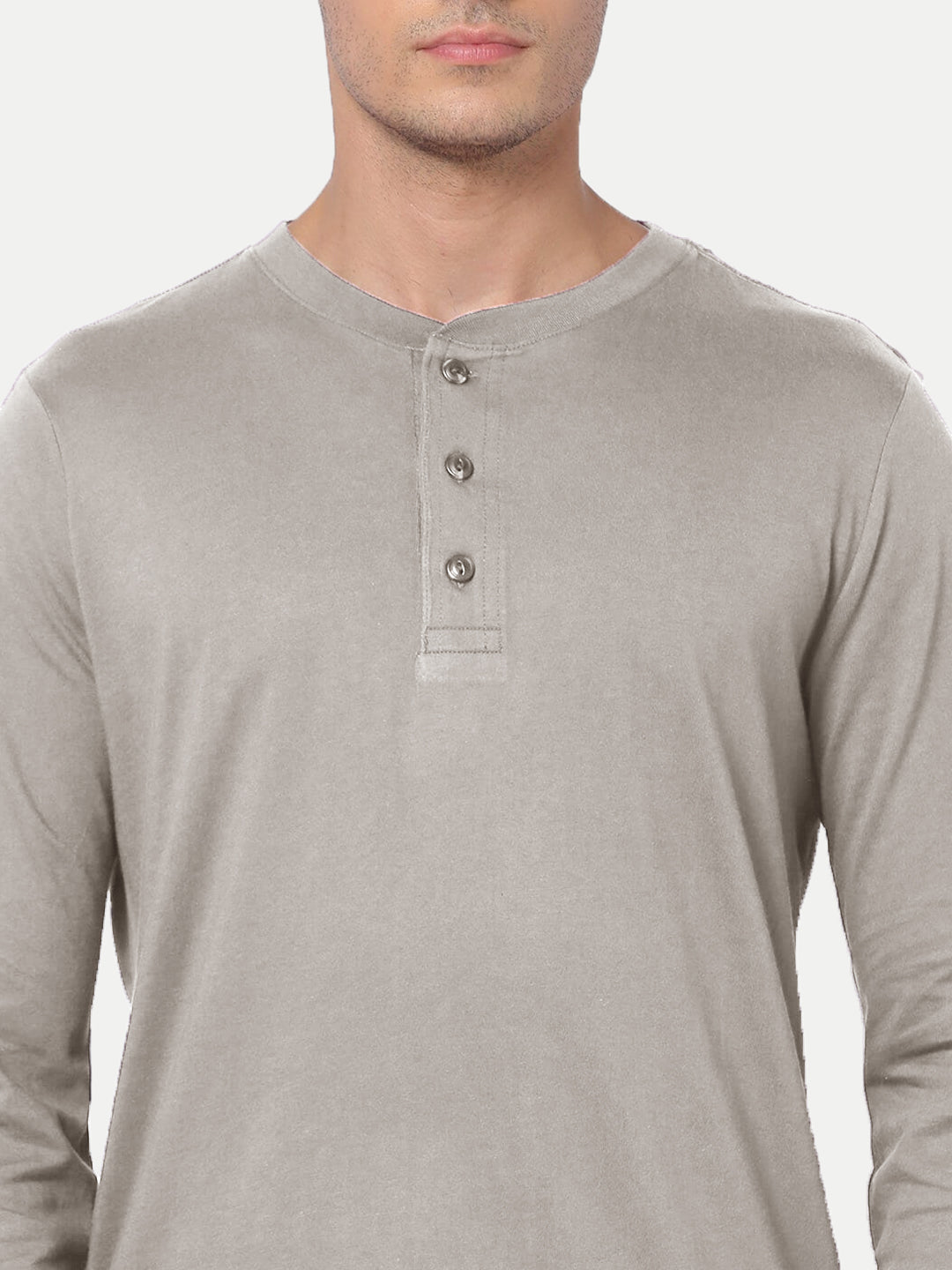 Radprix Men Cream Henley Neck T-Shirt