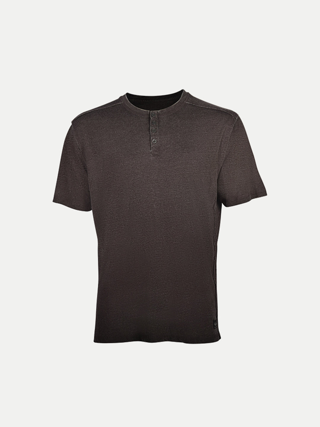 Radprix Men Black Washed Henley Tee