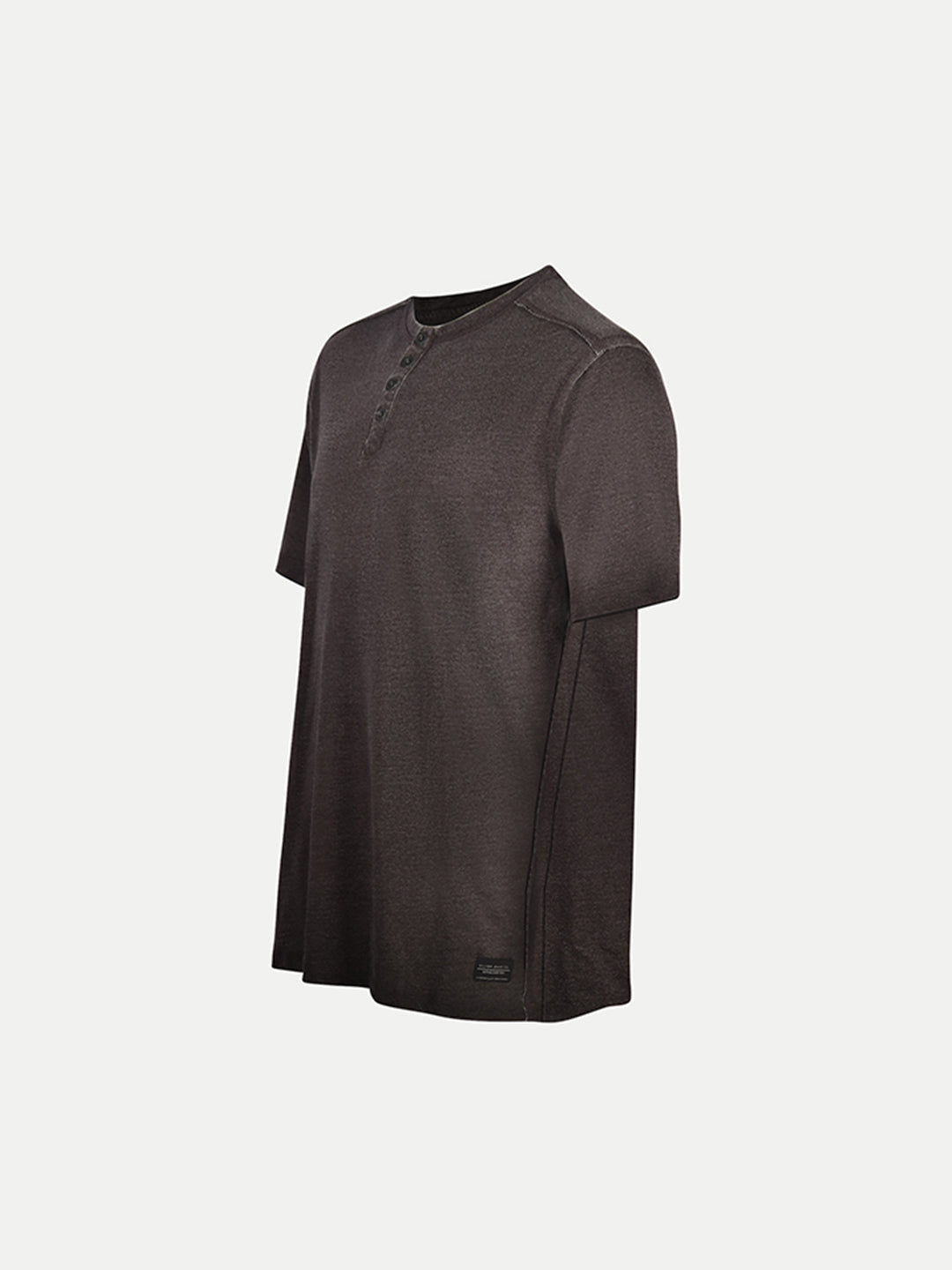 Radprix Men Black Washed Henley Tee