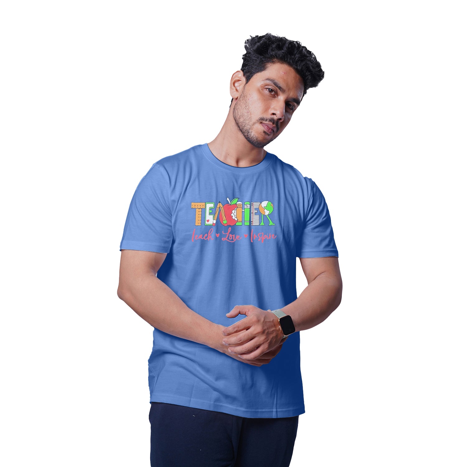 Radprix Men Blue Printed Crew Neck T-shirt