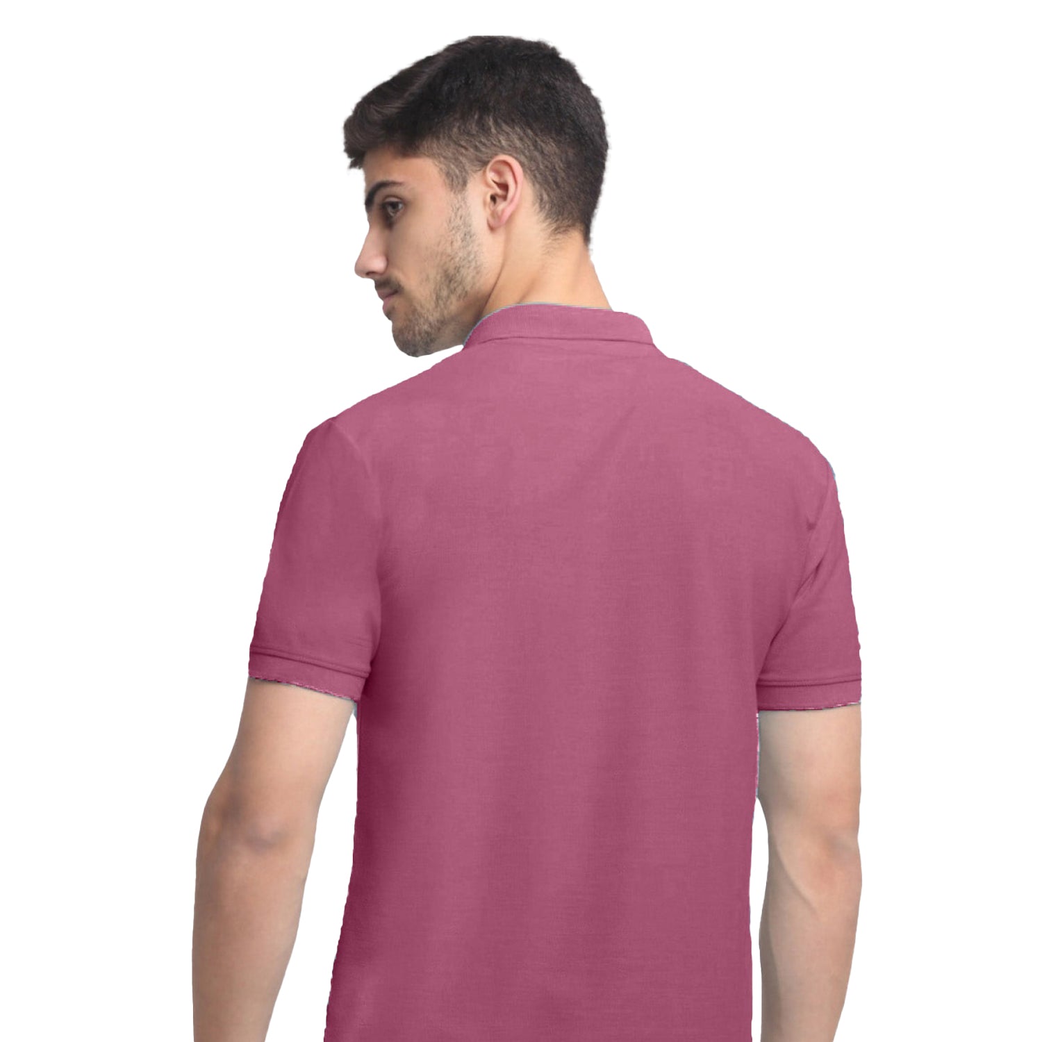 Radprix Men Solid Mauve Cotton Polo T-shirts