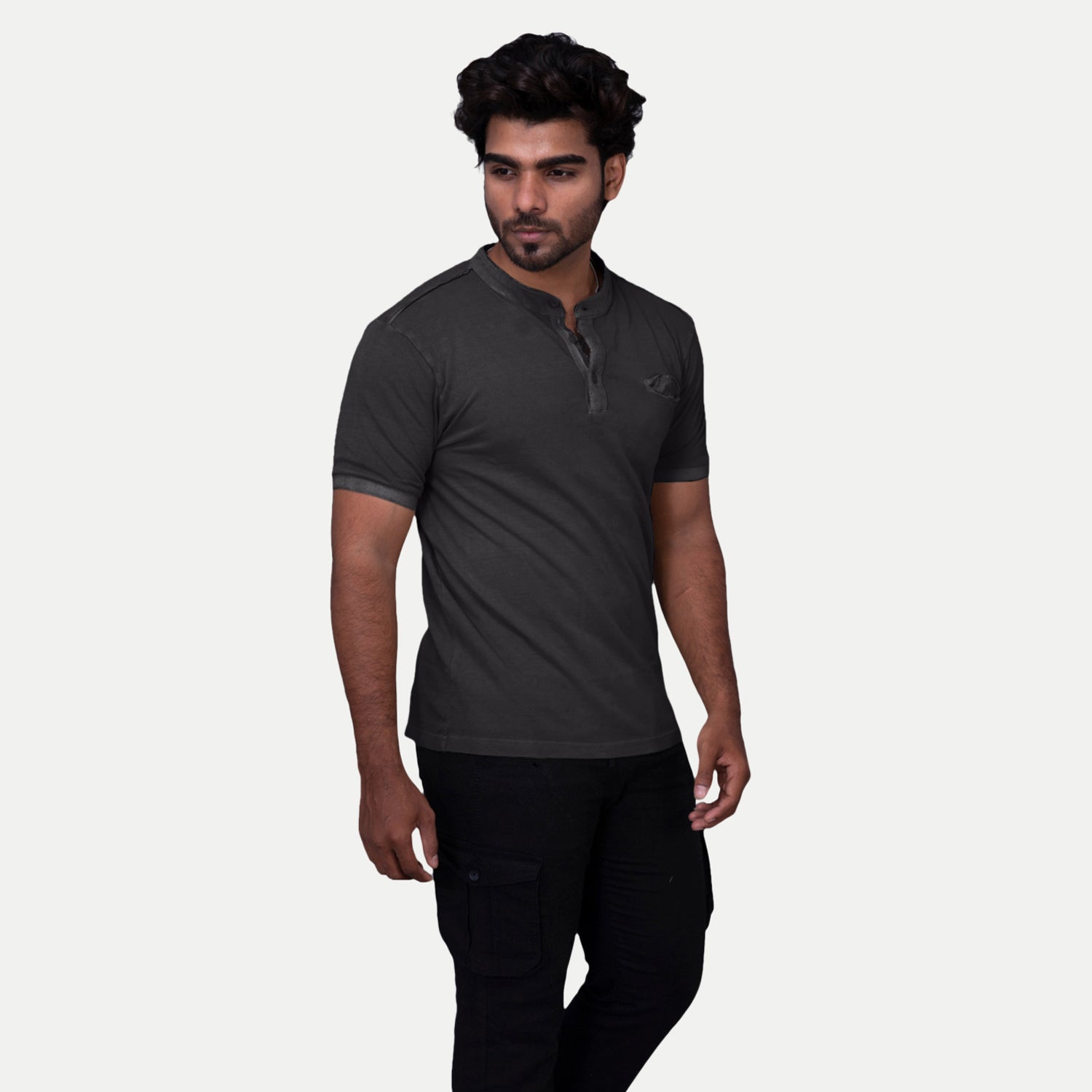 Radprix Men Solid Black Cotton T-shirts