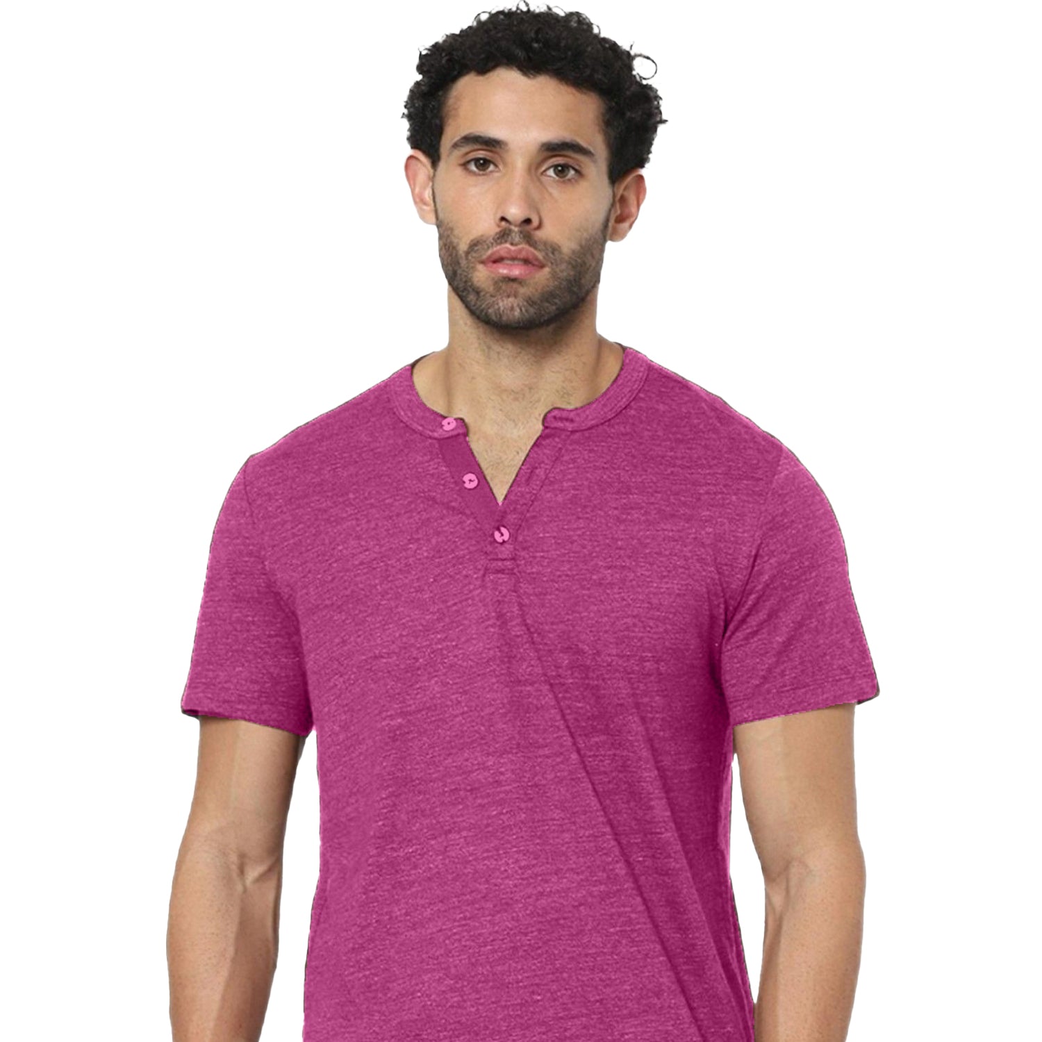 Radprix Men Solid Mauve Cotton Henley T-shirts