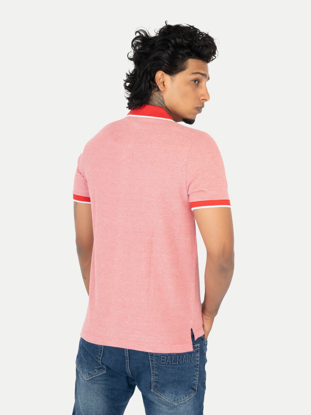 Radprix Men Red Polo Melange T-shirt