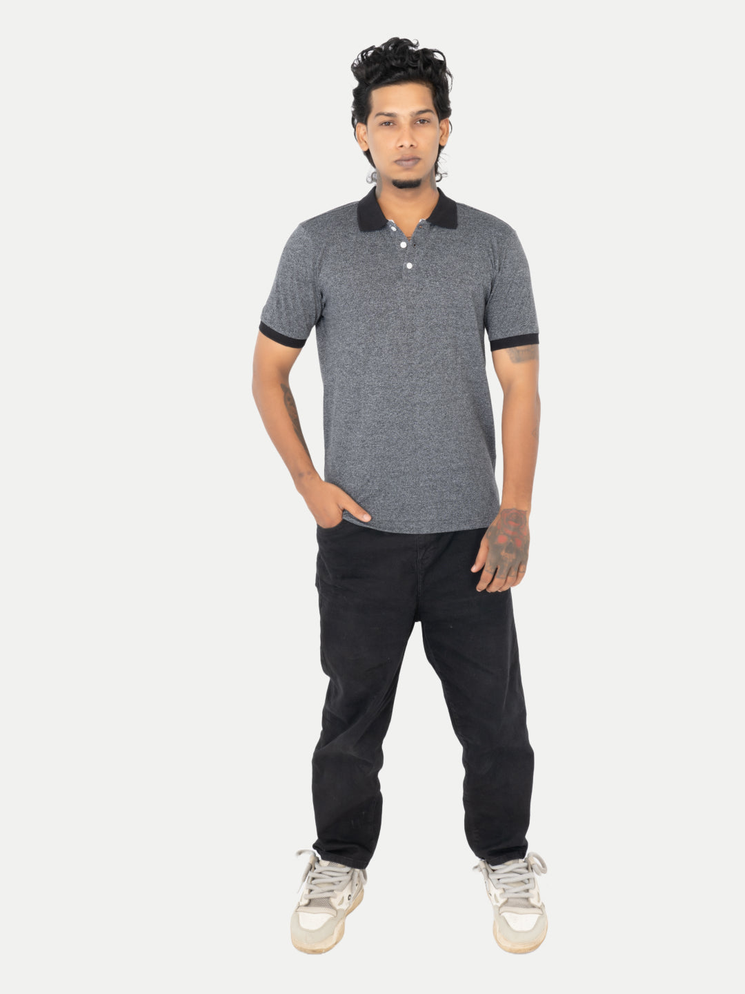 Radprix Men Black Solid Polo