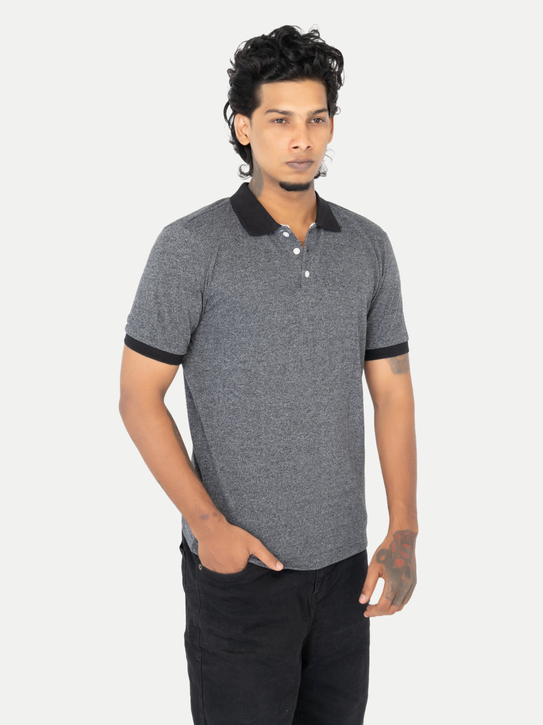 Radprix Men Black Solid Polo