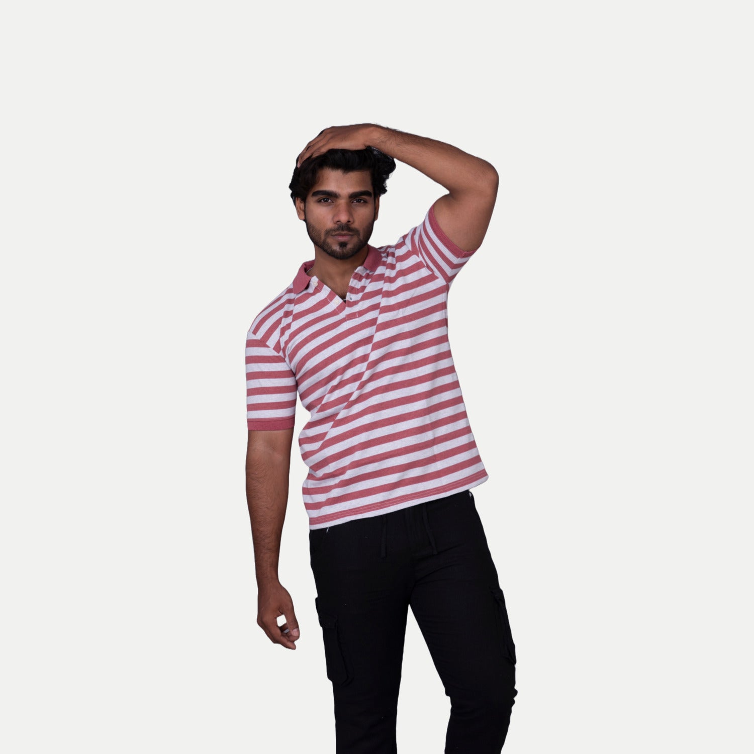 Radprix Men Onion Red polo Stripe T-shirt