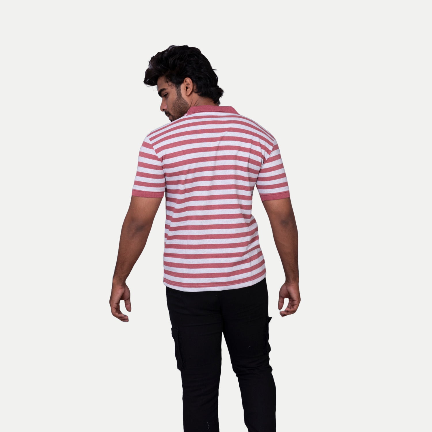 Radprix Men Onion Red polo Stripe T-shirt