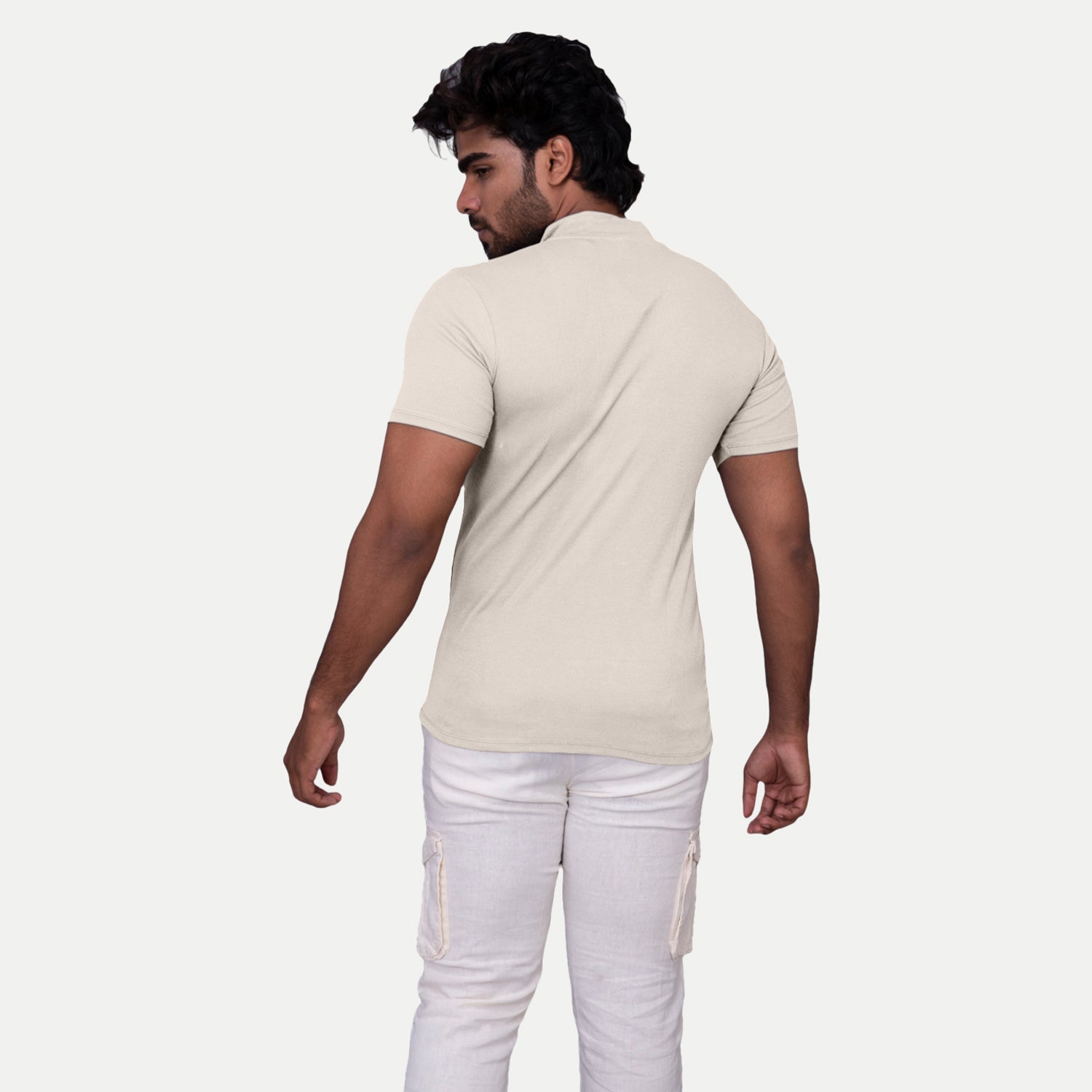 Radprix Men Off-white Zipper Tees