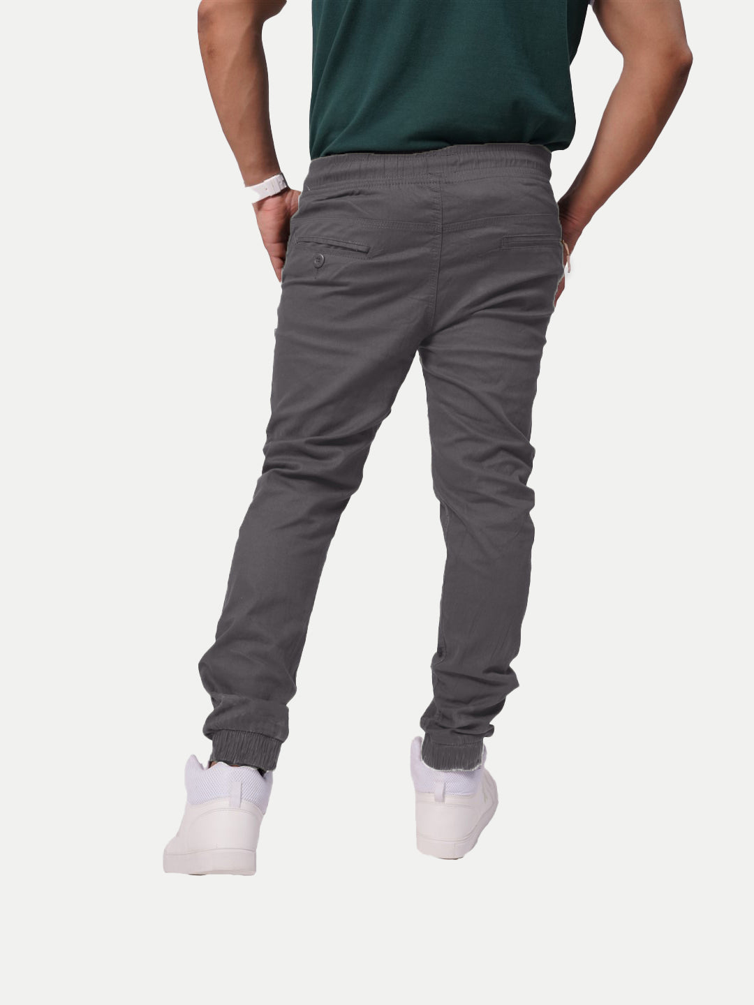 Radprix Men Dark Grey Solid Elasticated Joggers