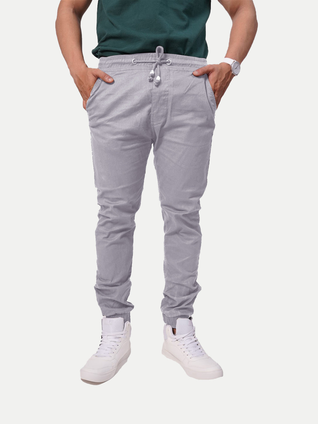 Radprix Men Light Purple Solid Elasticated Joggers