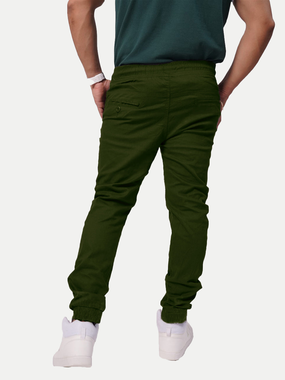 Radprix Men Dark Green Solid Elasticated Joggers