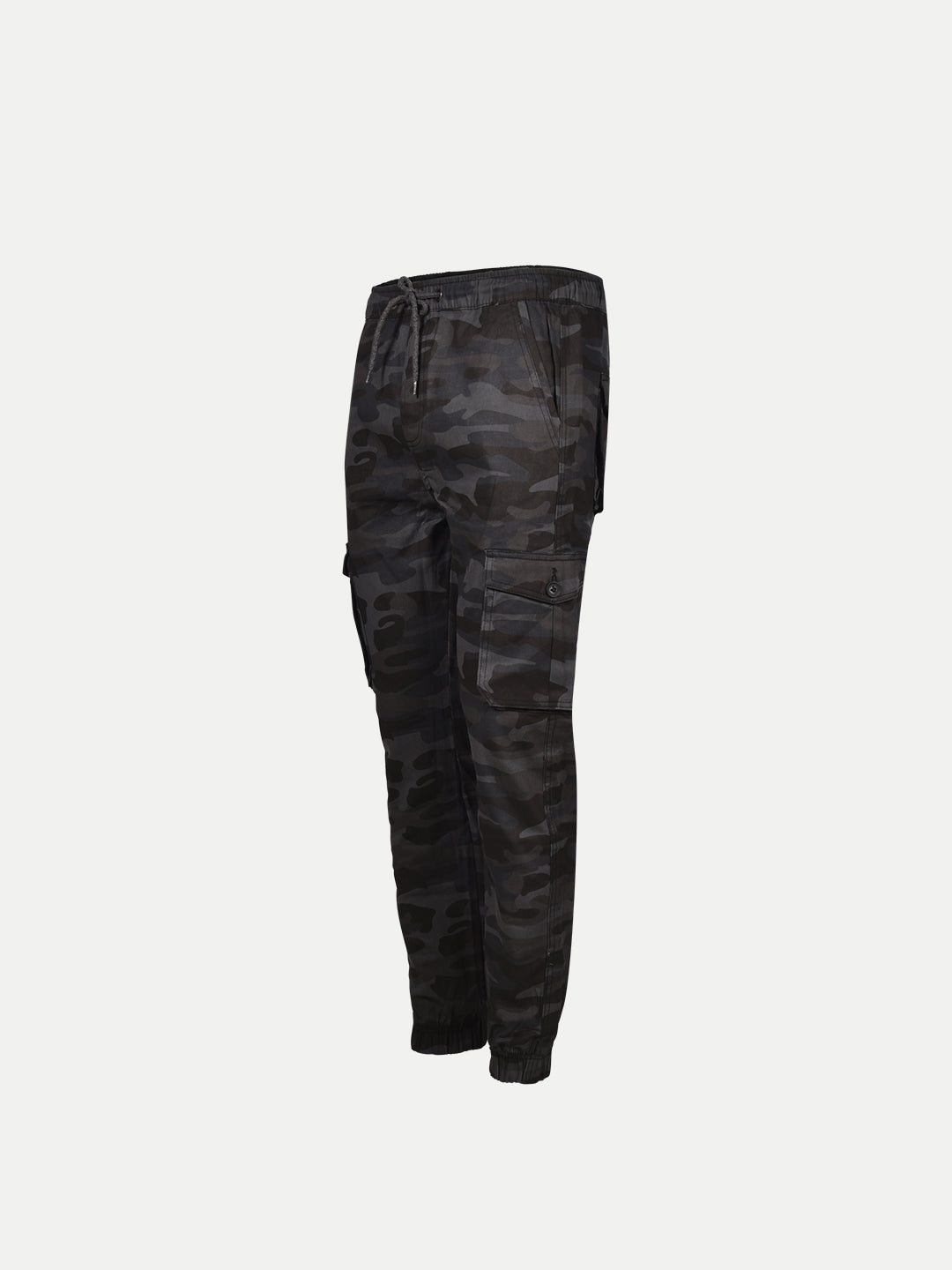 Radprix Men Black Camo Printed Cotton Cargo Joggers