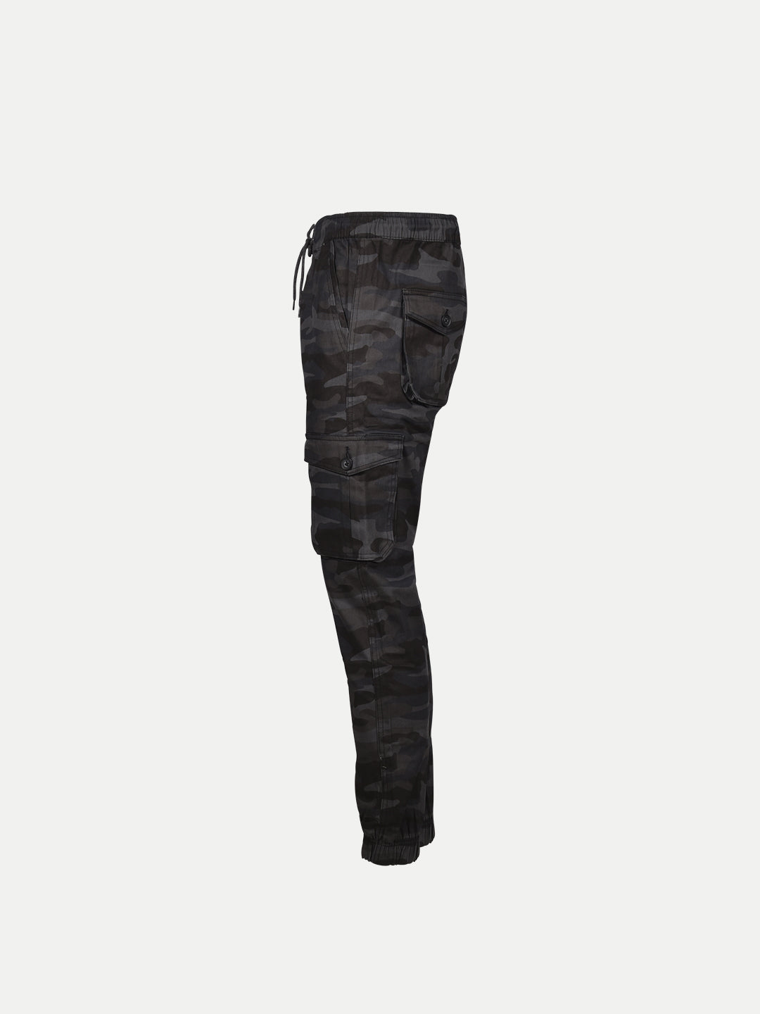 Radprix Men Black Camo Printed Cotton Cargo Joggers