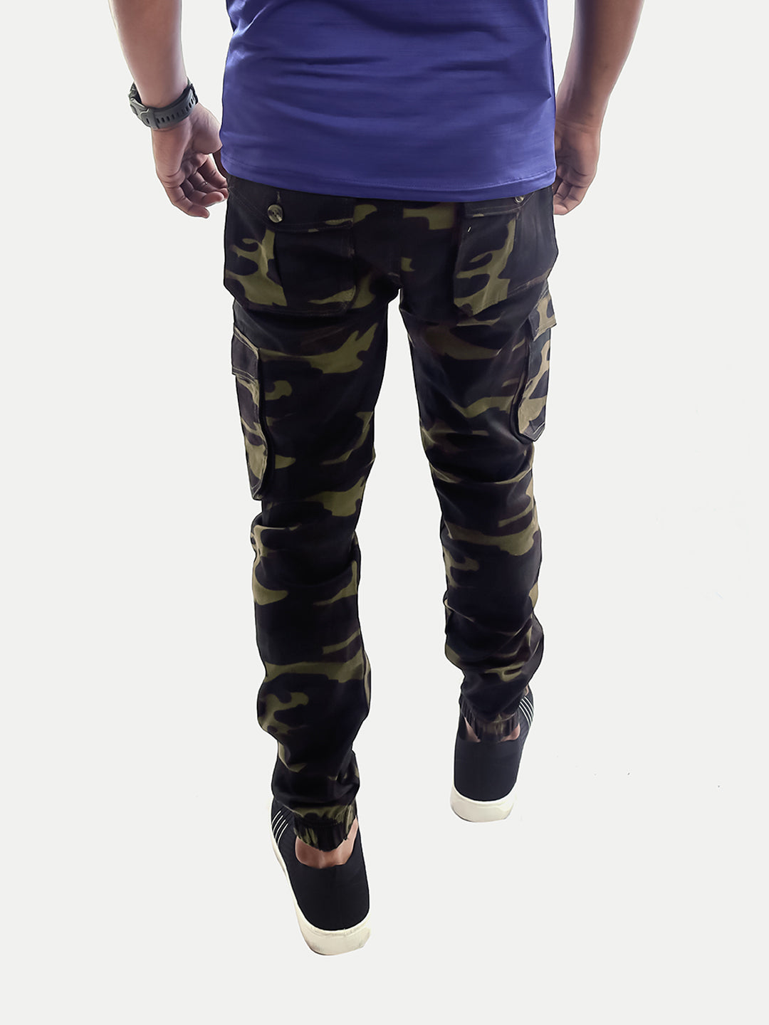 Radprix Men Green Camo Printed Cotton Cargo Joggers