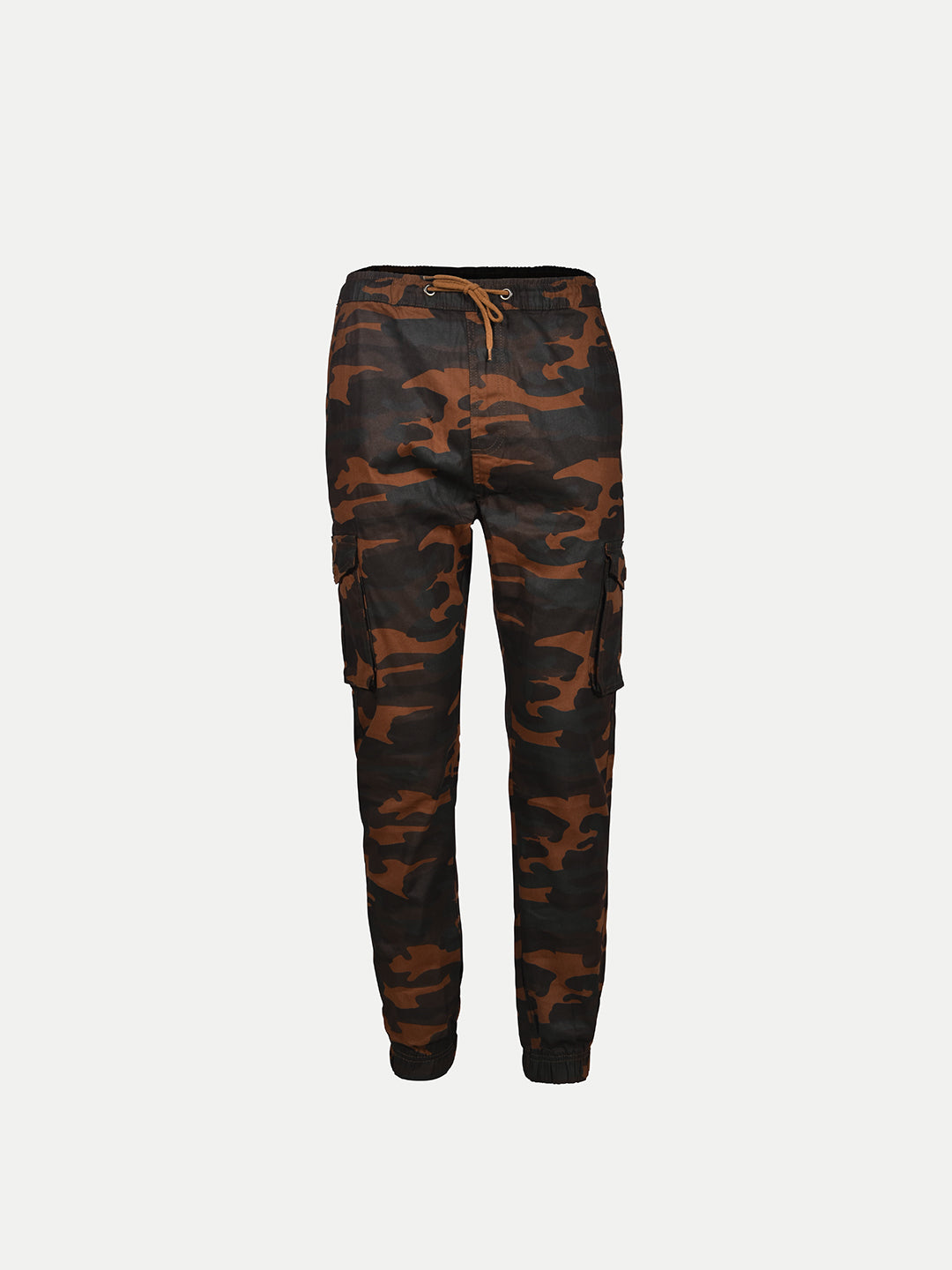 Radprix Men Brown Camo Elasticated Cotton activewear Joggers