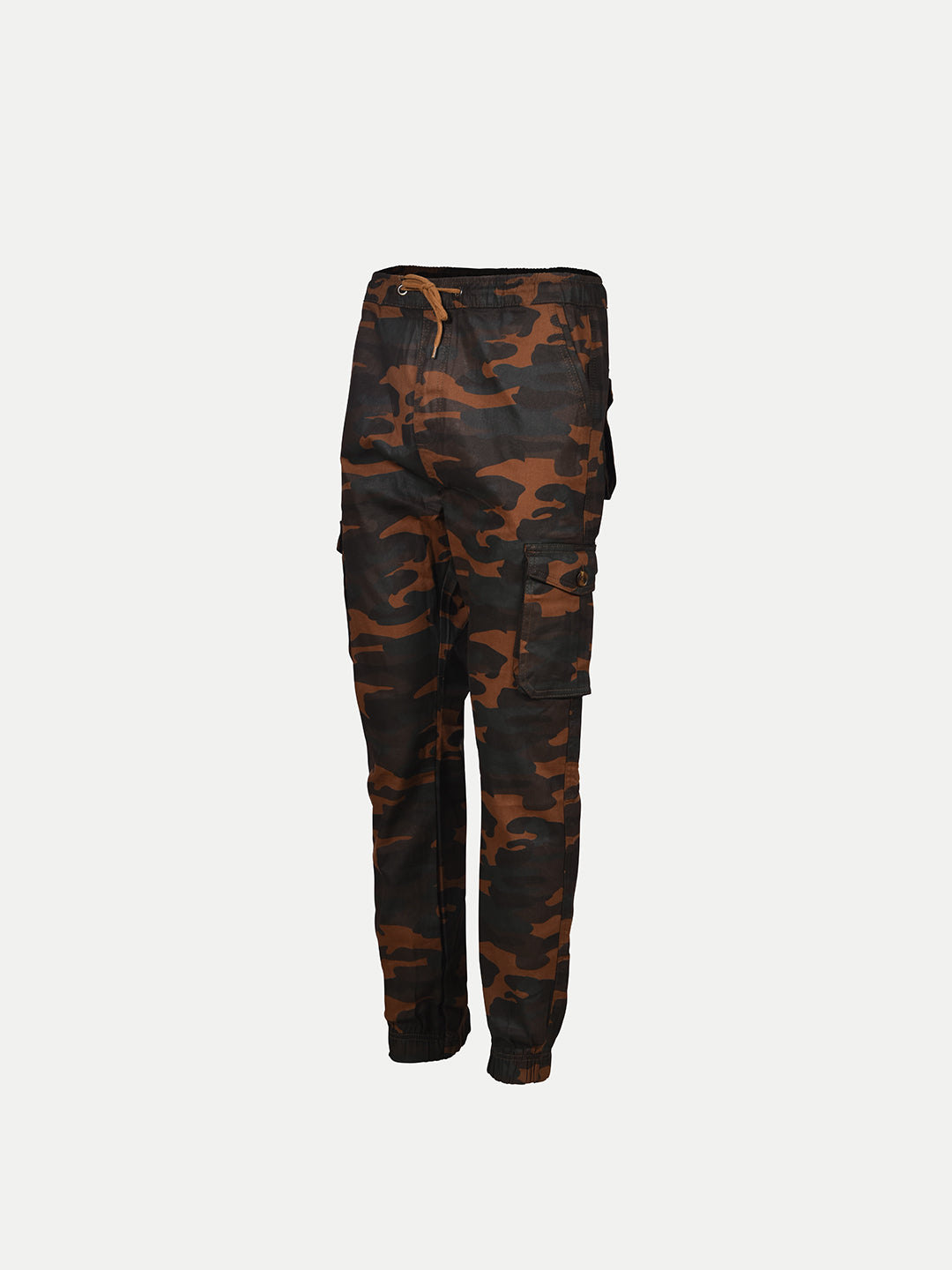 Radprix Men Brown Camo Elasticated Cotton activewear Joggers