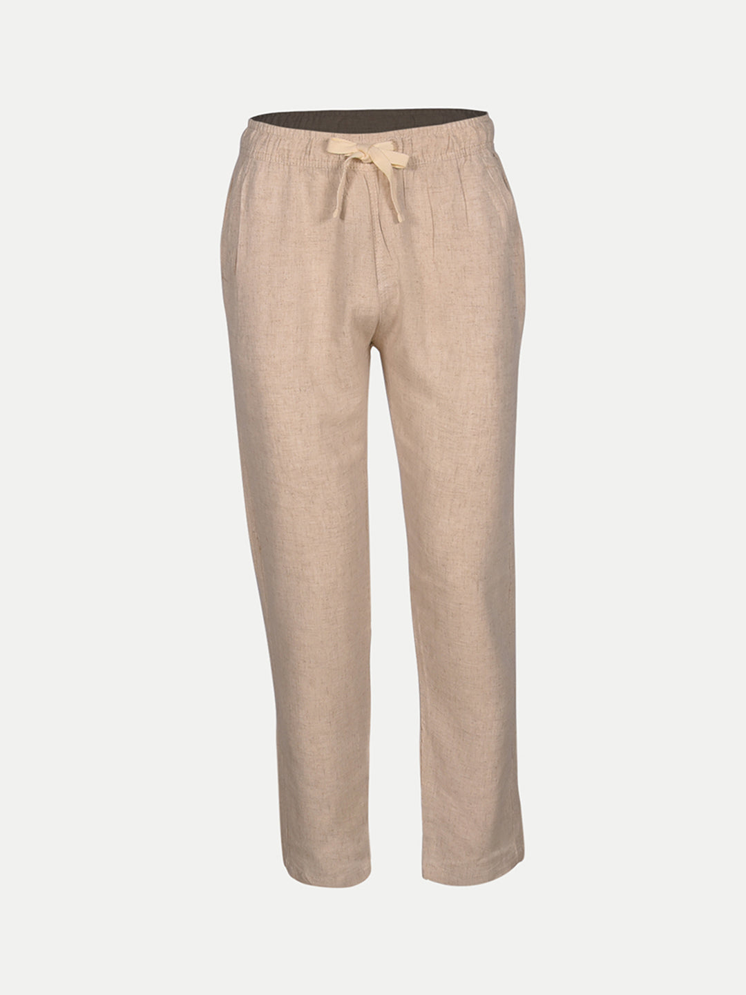 Radprix Men Sand Solid Cotton Chinos Trousers