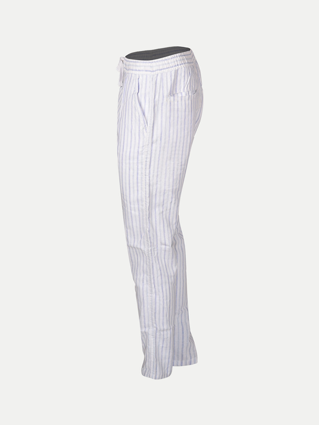 Radprix Men  White Striped Remi Cotton Chinos Trousers