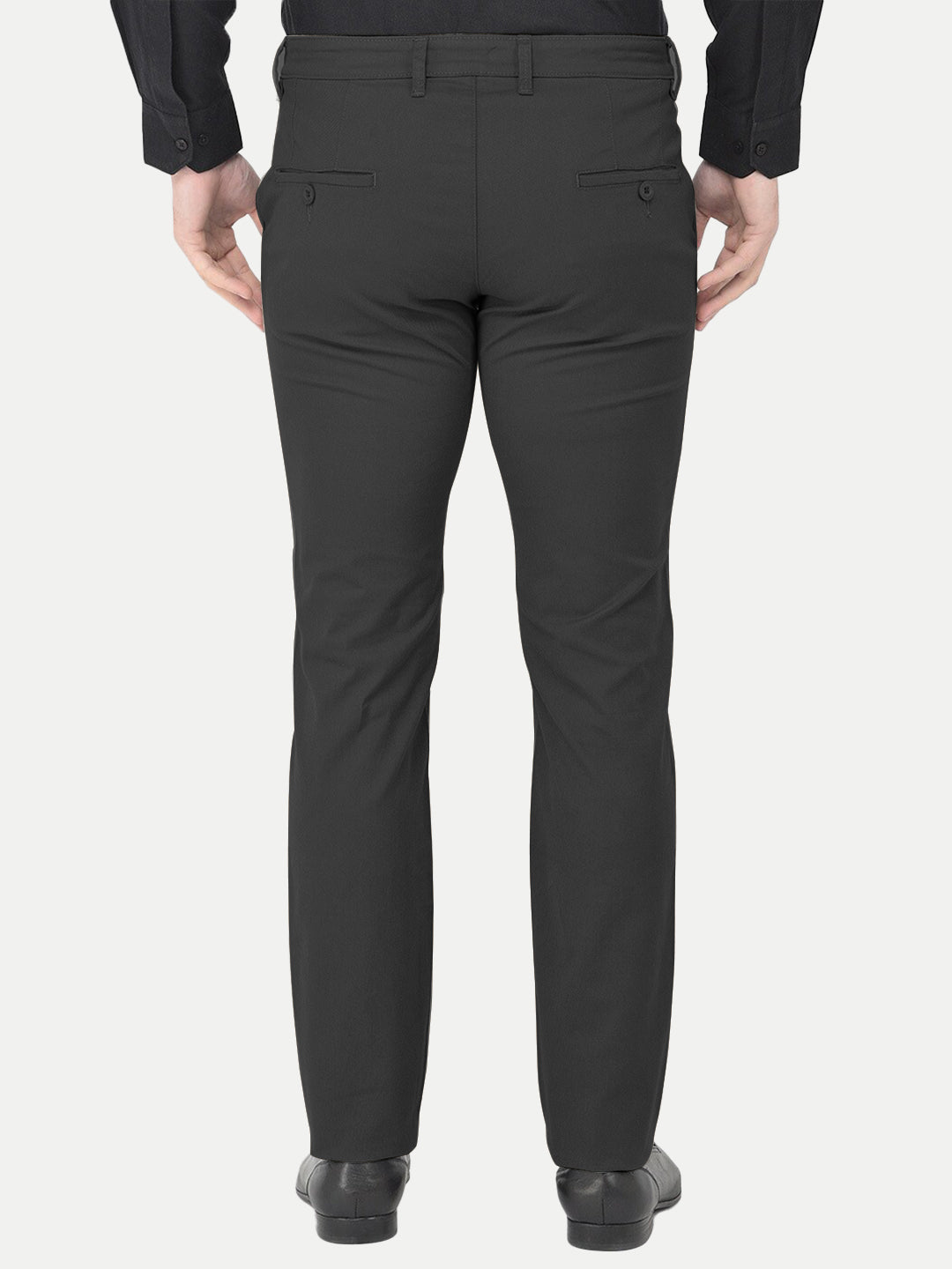 Radprix Men Black Solid Chinos Trousers