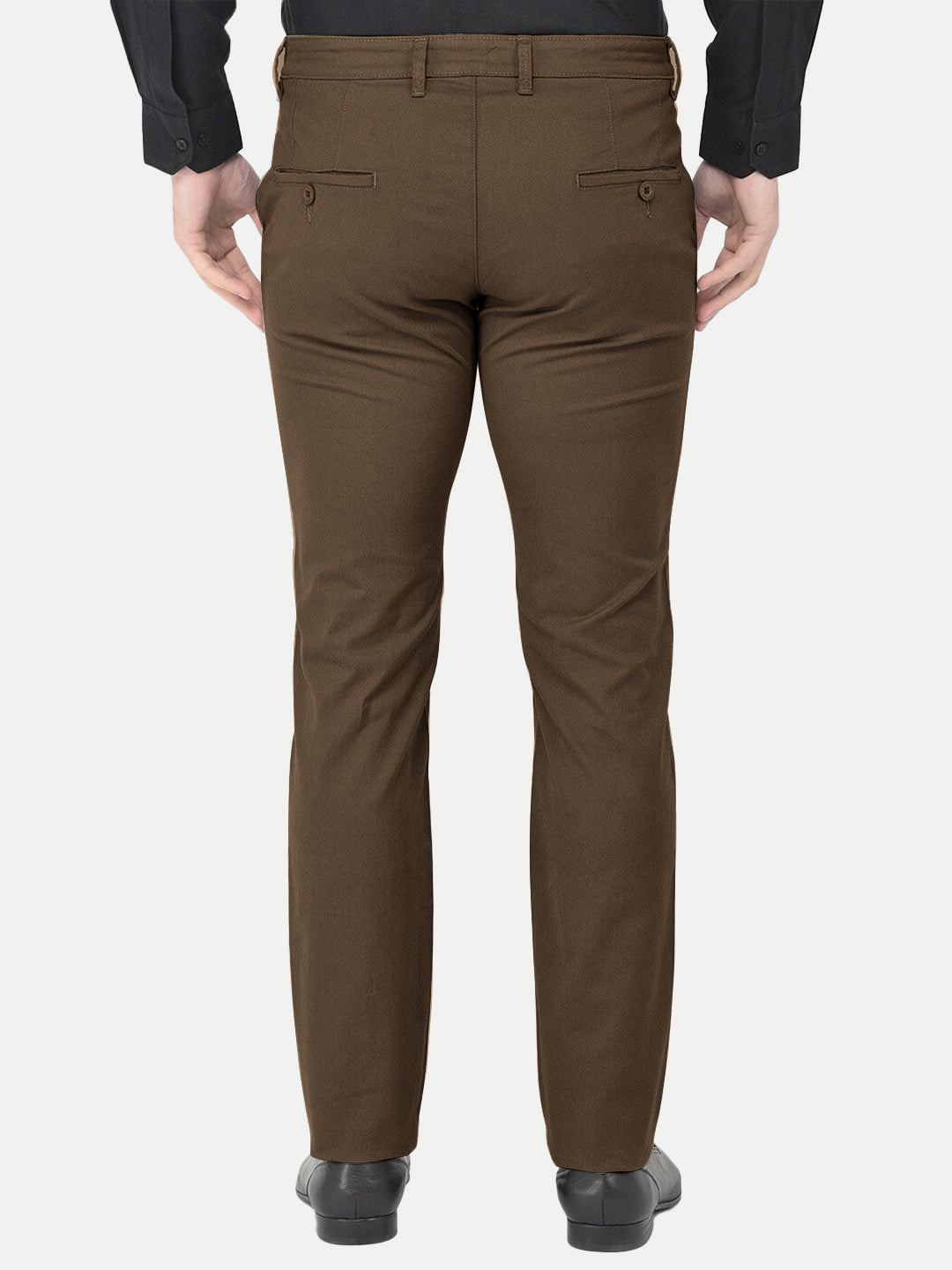 Radprix Men Brown Solid Chinos Trousers