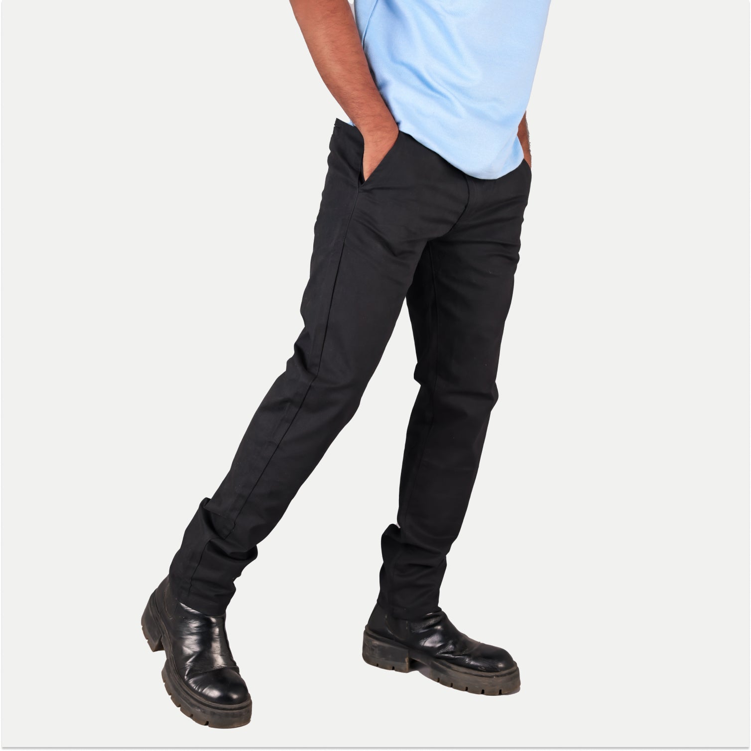 Radprix Men Chino Washed Black Pants