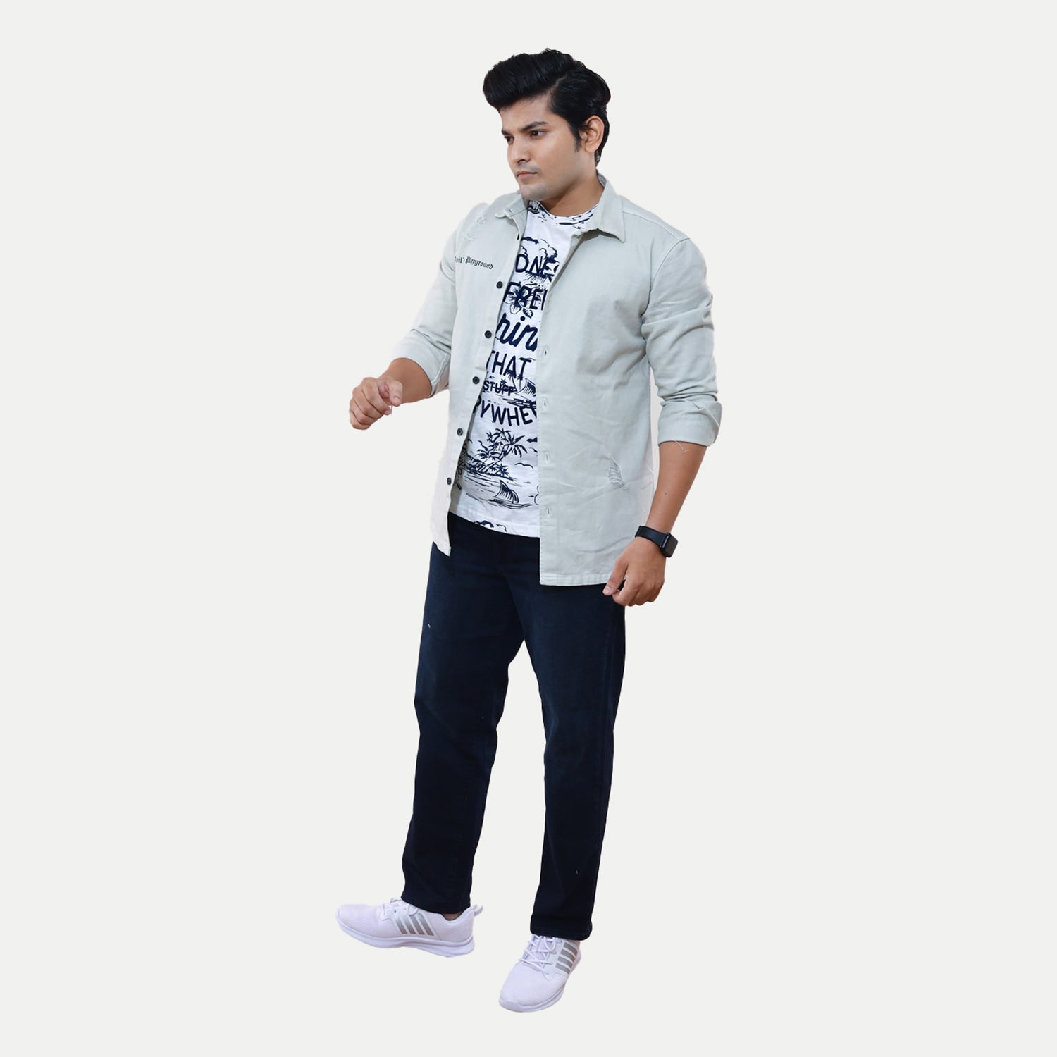 Radprix Men Casual White Cotton Printed shirt