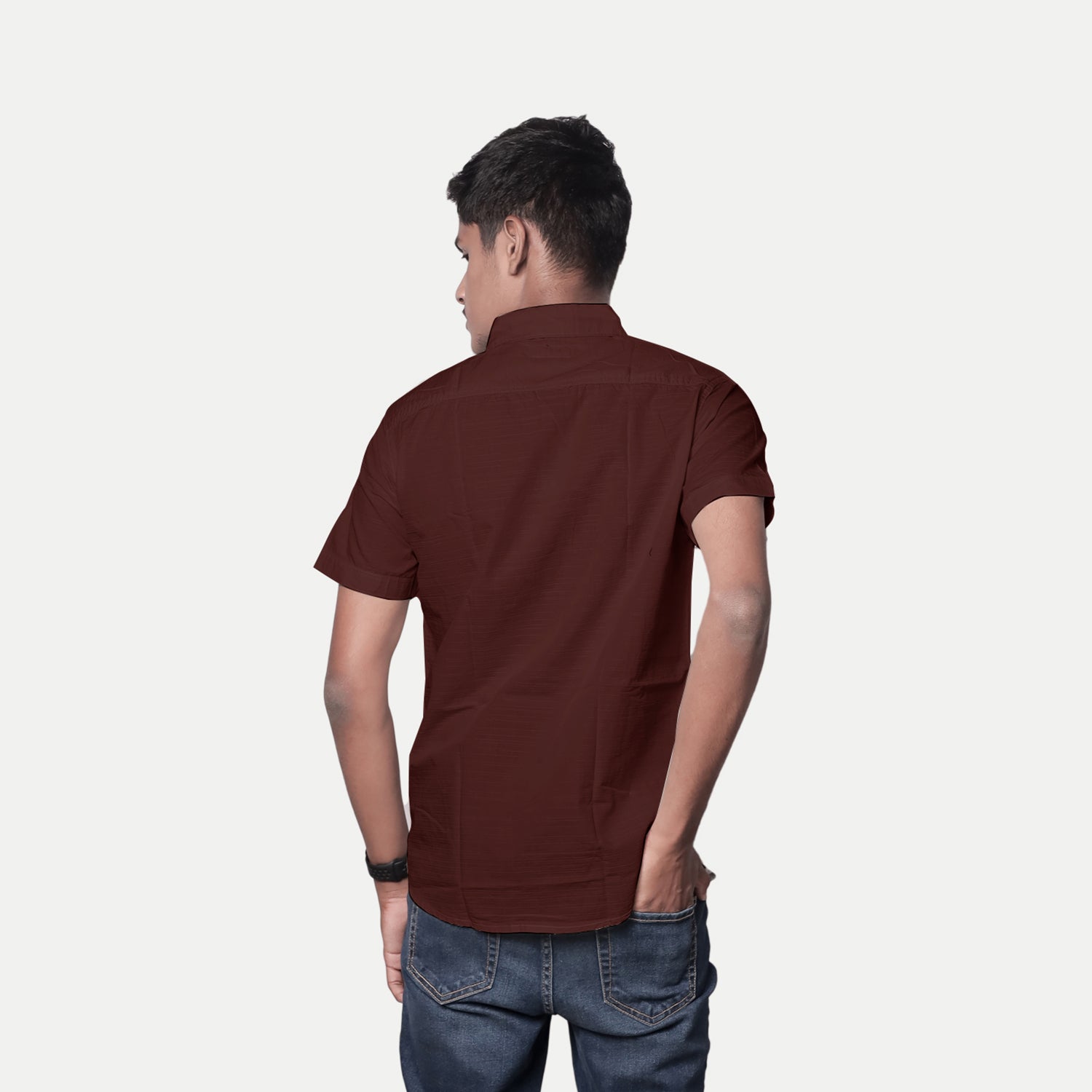 Radprix Men Solid Maroon Smart Casual Cotton Shirt