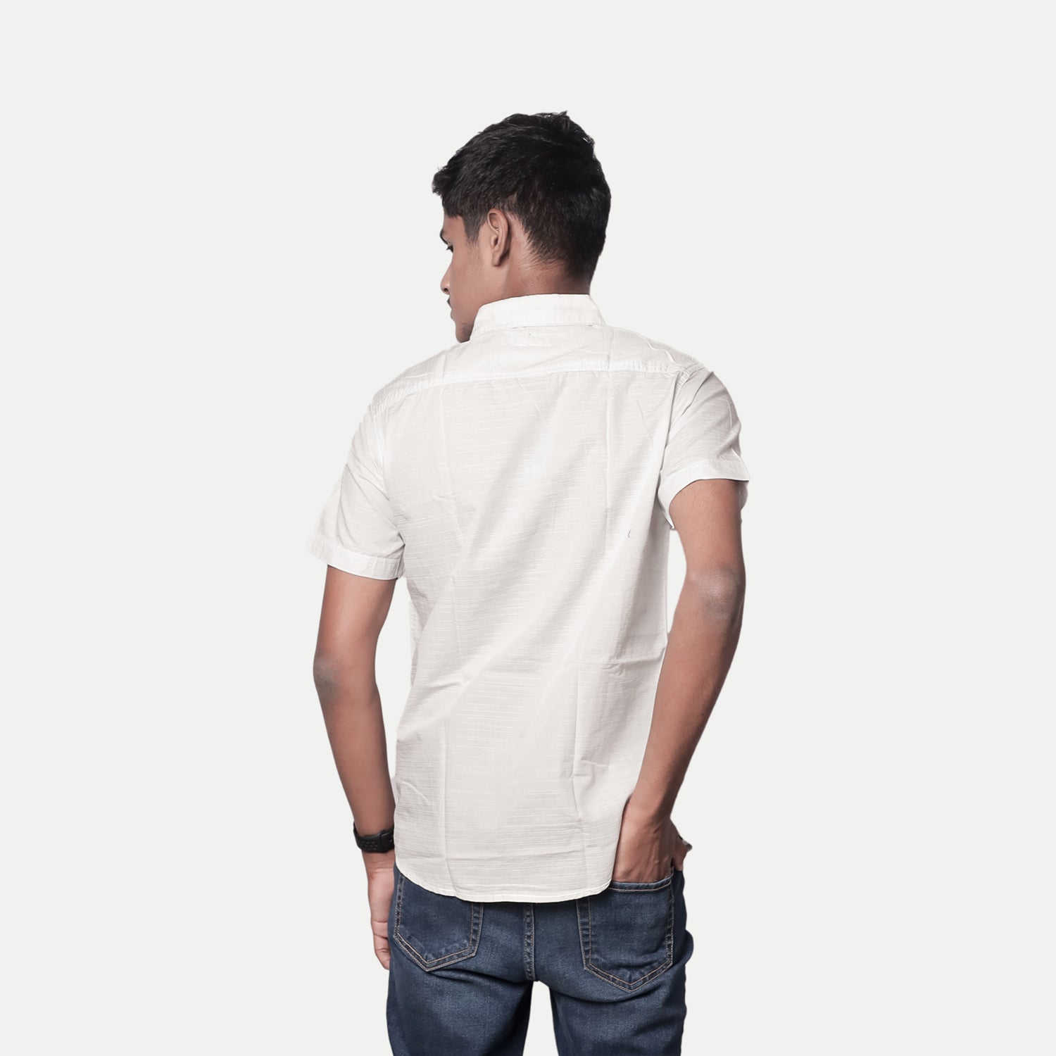 Radprix Men Solid White Smart Casual Cotton Shirt