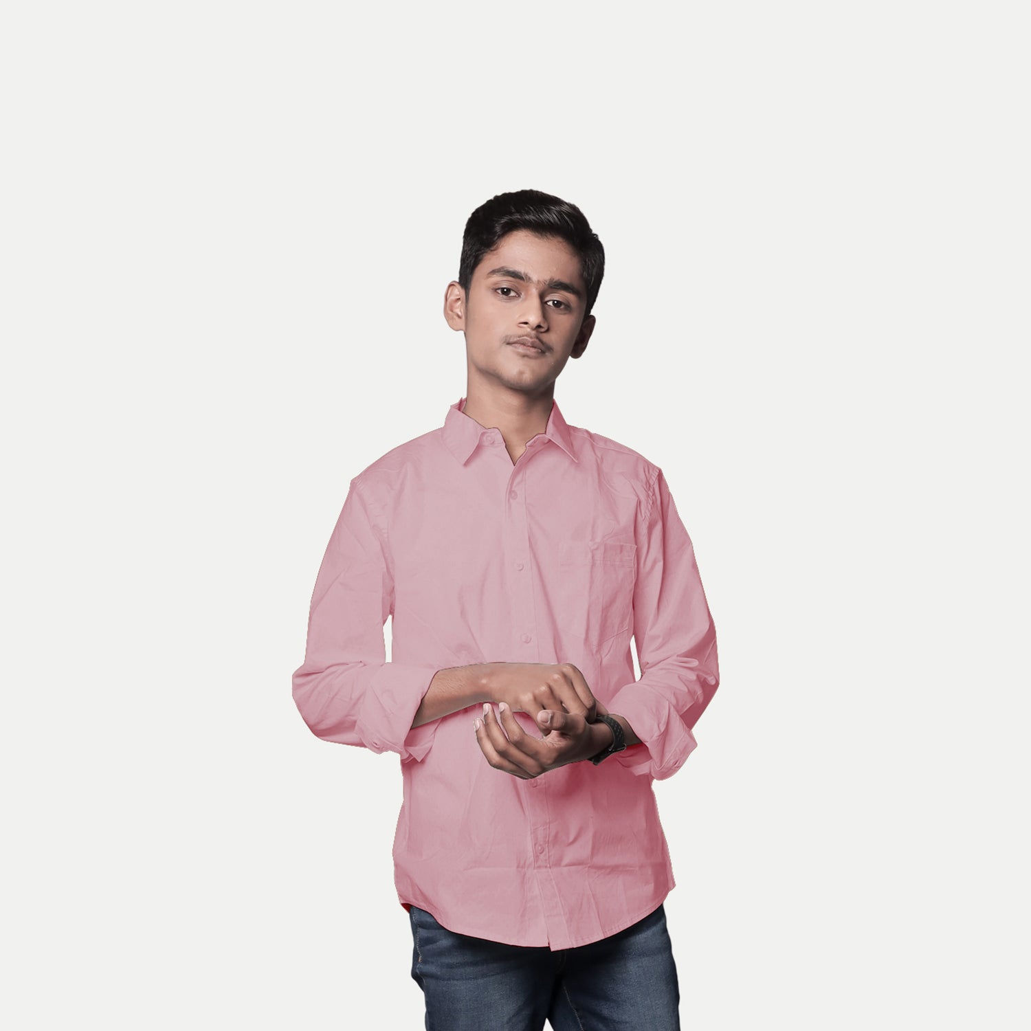 Radprix Men Solid Pink Cotton formal Full Sleeve Shirt