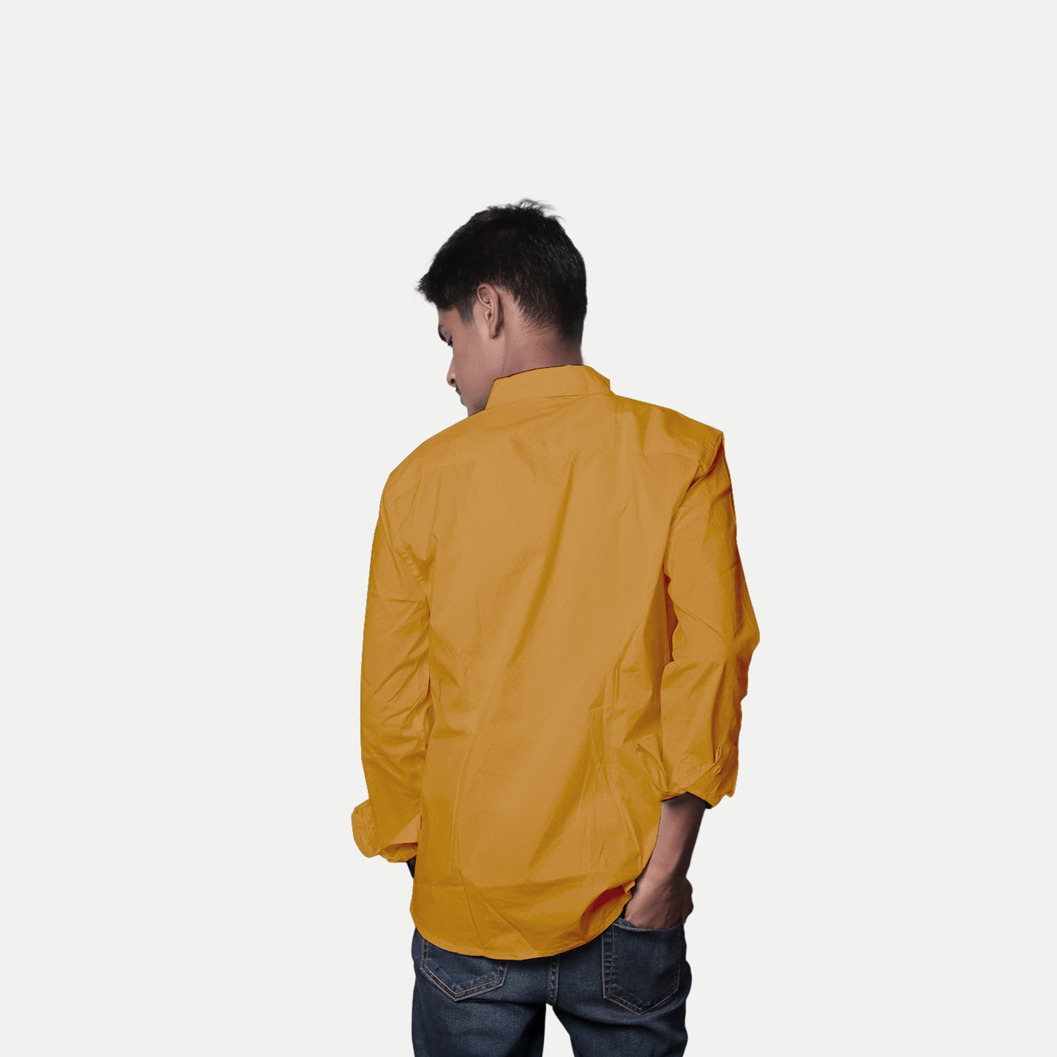 Radprix Men Solid Yellow Cotton formal Full Sleeve Shirt