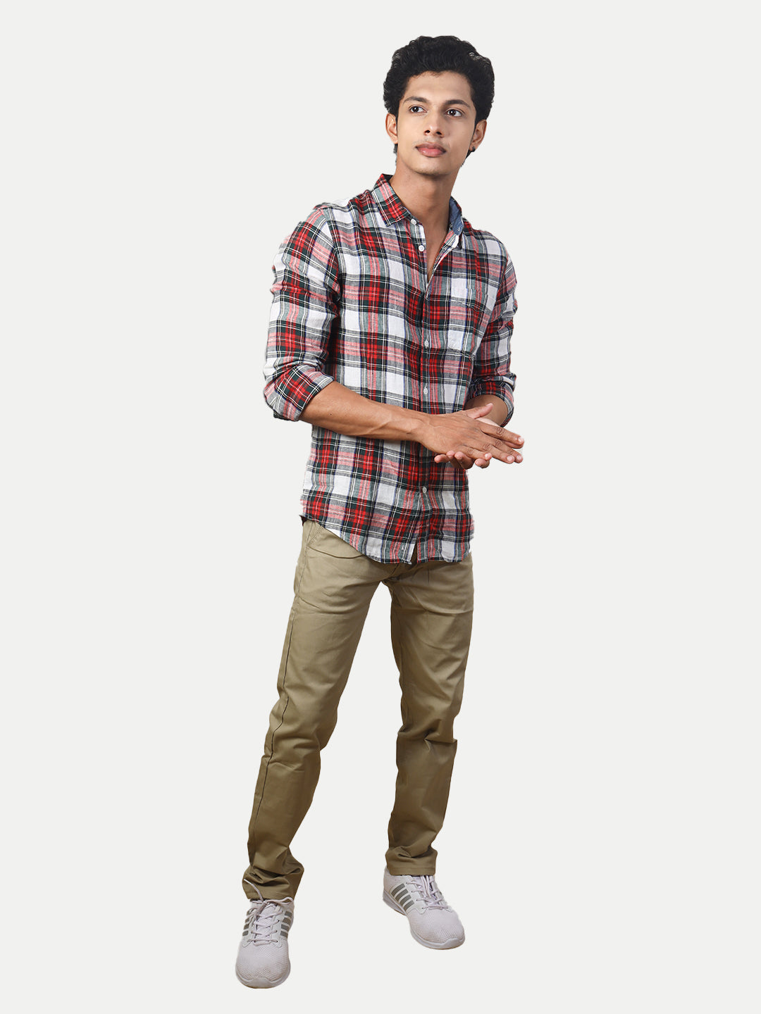 Radprix Men Red Checked Regular Fit Casual cotton Shirt