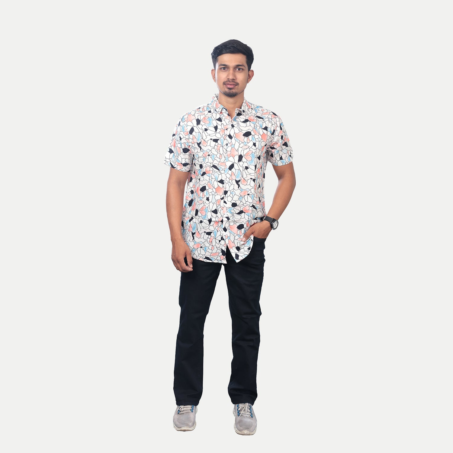 Radprix Men Casual Multicolour Abstract printed Cotton shirt