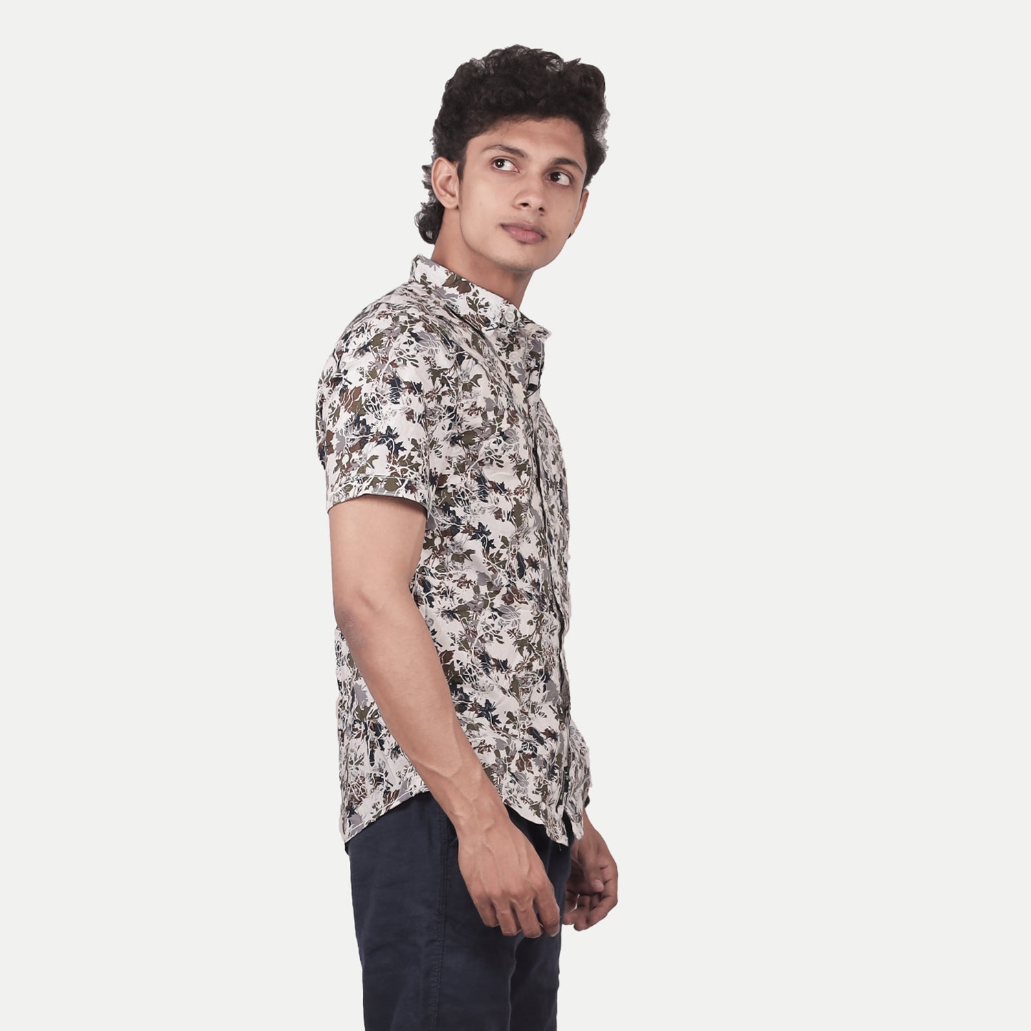 Radprix Men Casual white Abstract printed Cotton shirt