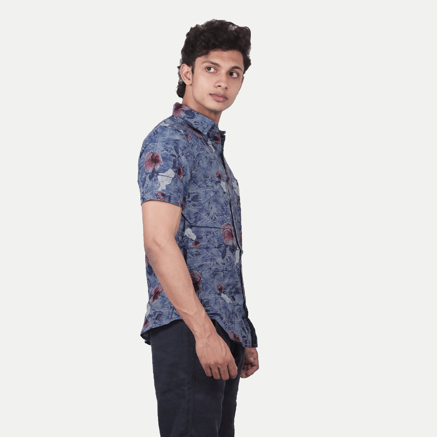 Radprix Men Casual Blue Abstract printed Cotton shirt