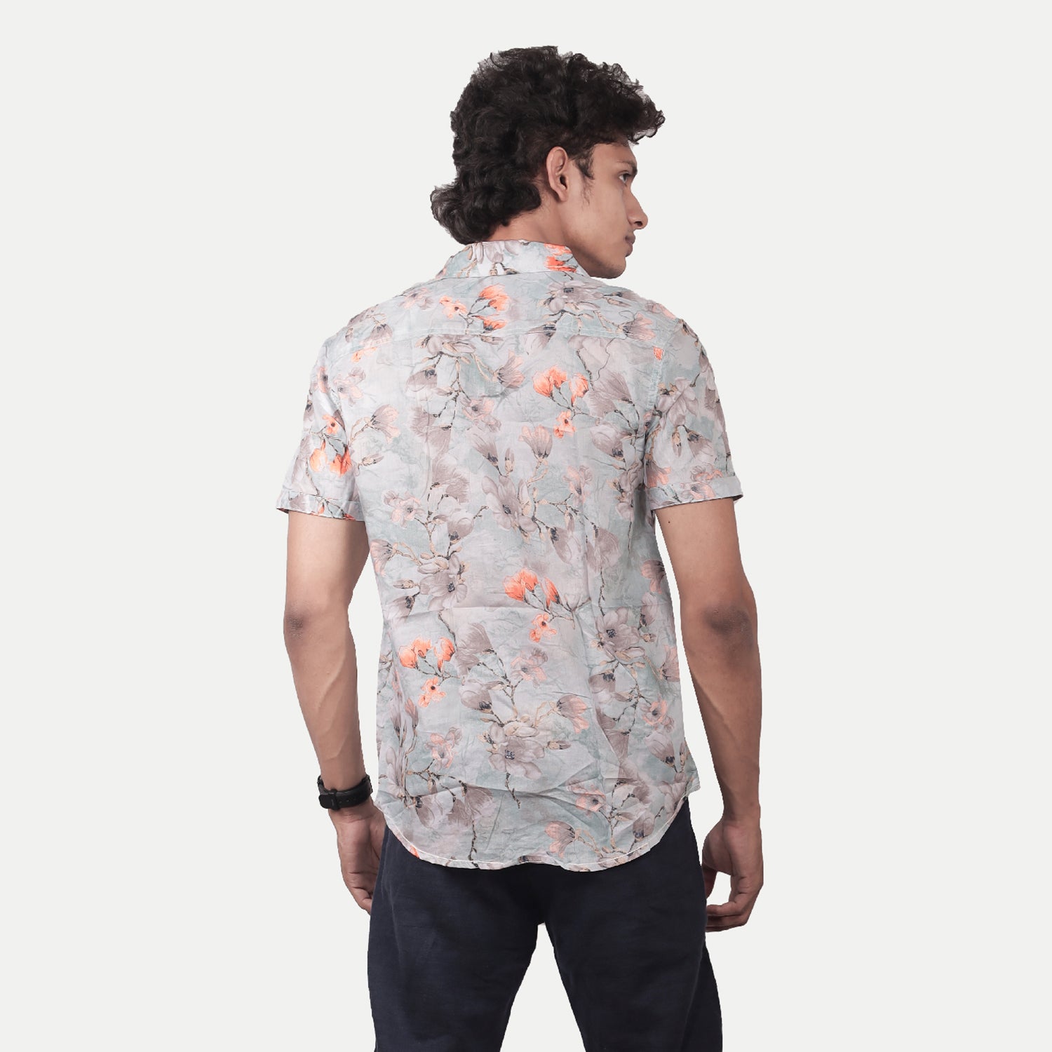 Radprix Men Casual Grey Abstract printed Cotton shirt