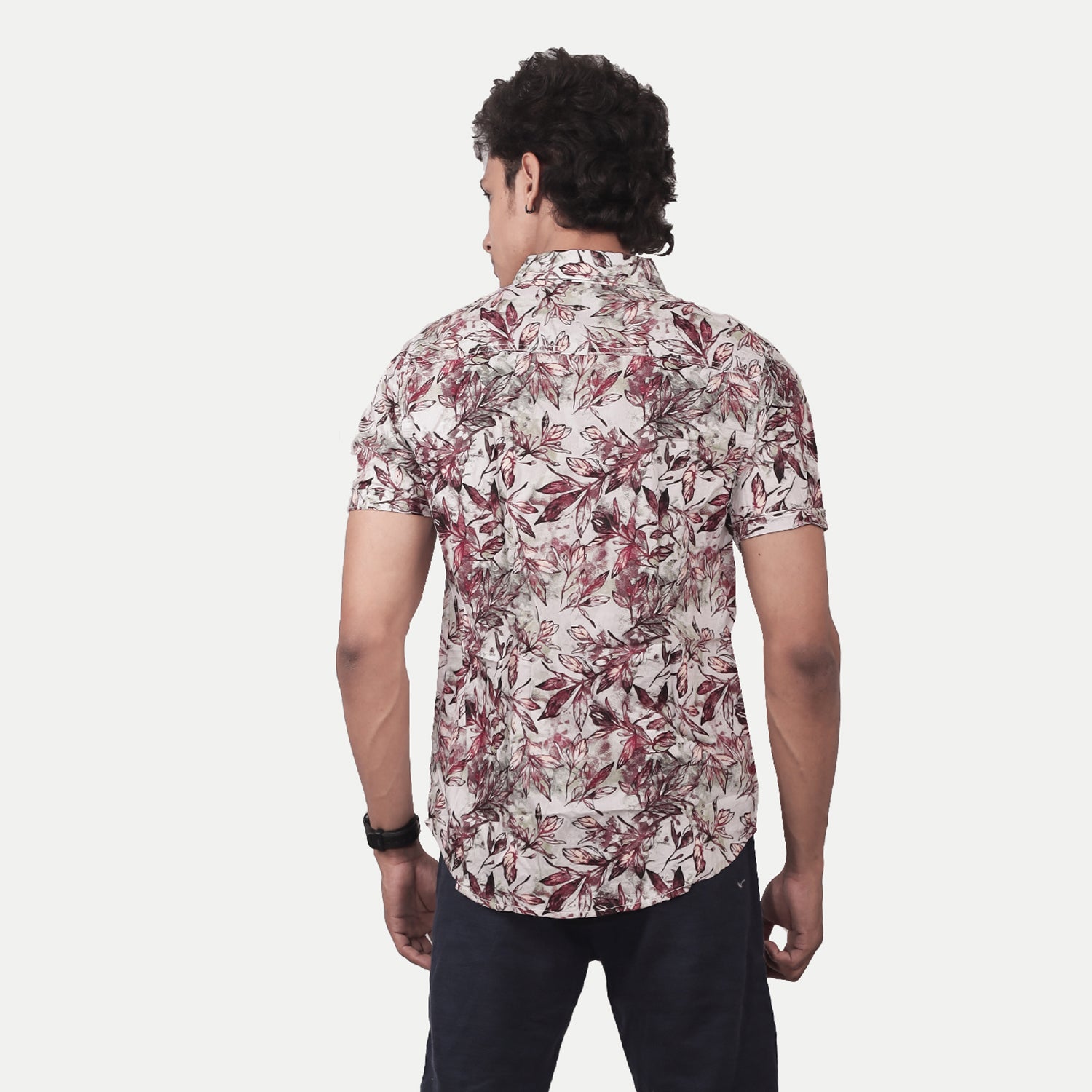 Radprix Men Casual Red Abstract printed Cotton shirt