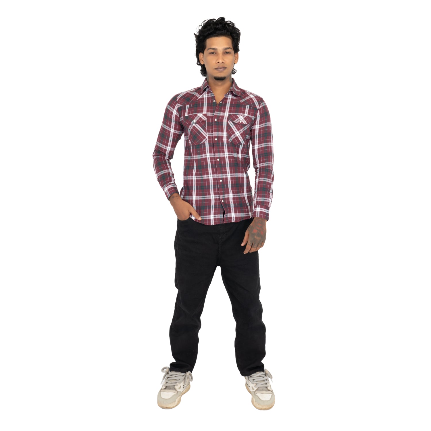 Radprix Men Red & Biege Checked shirt