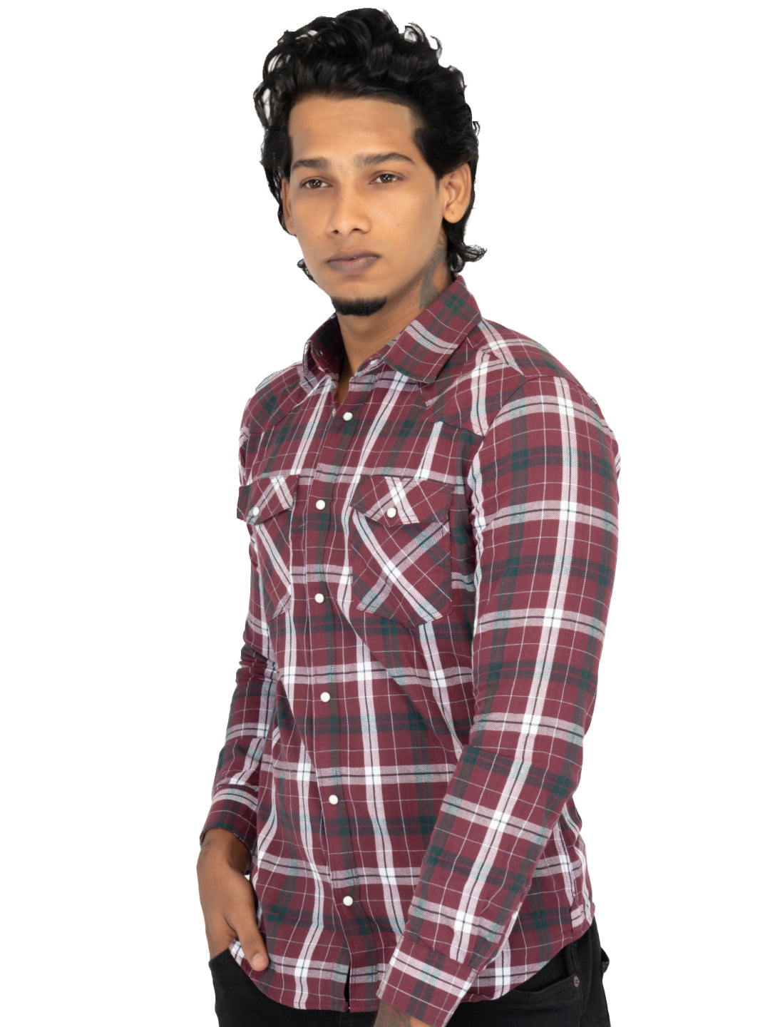 Radprix Men Red & Biege Checked shirt