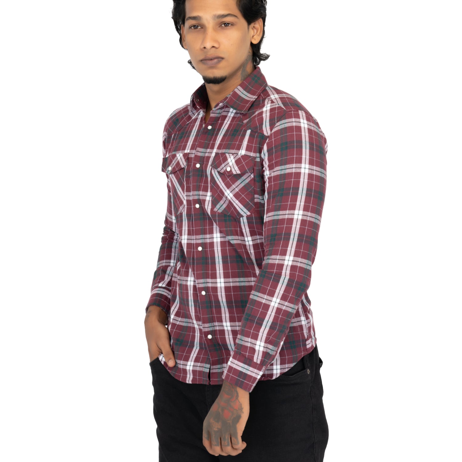 Radprix Men Red and Biege Checked shirt