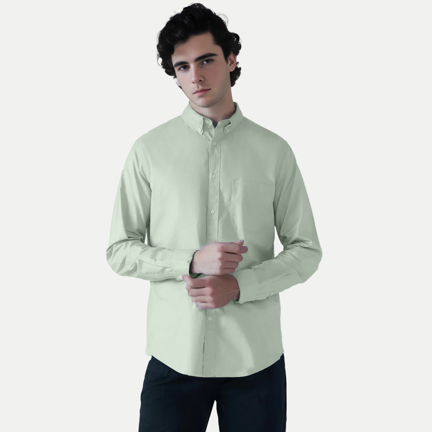 Radprix Men Pista Green Oxford shirt