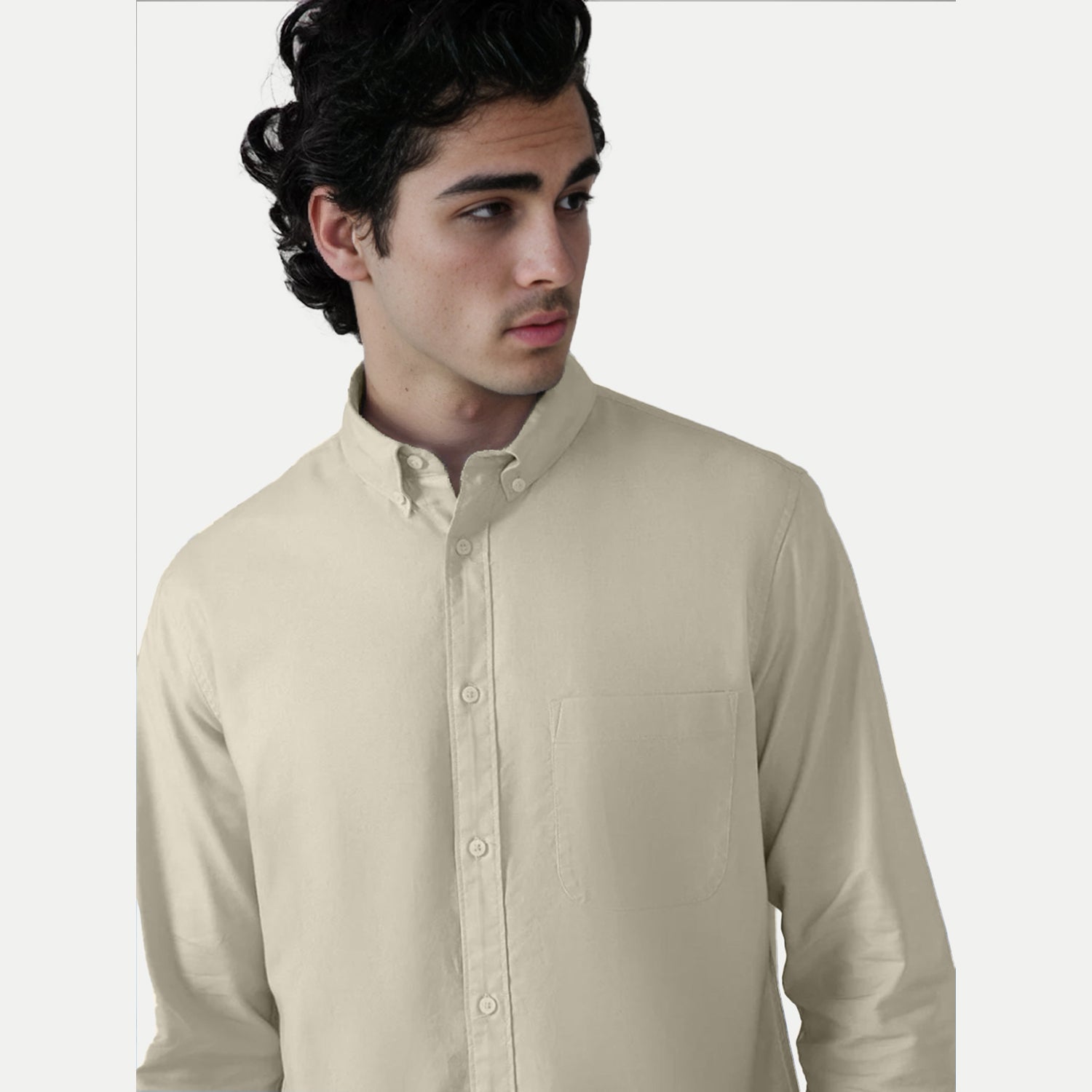 Radprix Men Beige Oxford shirt