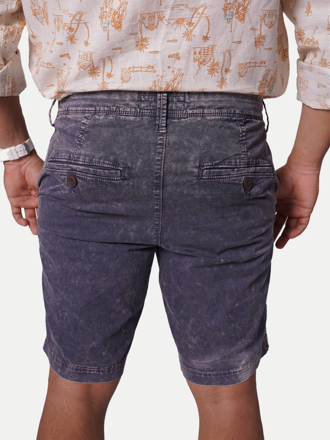 Radprix Men Black Acid washed Denim Casual Shorts