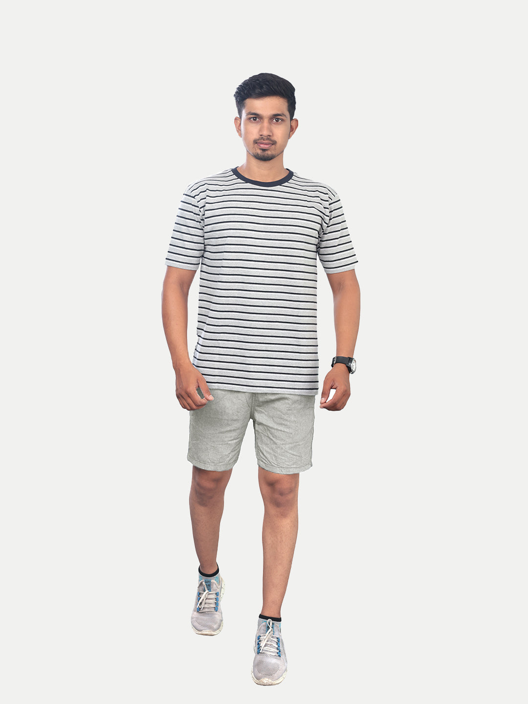 Radprix Men Solid Grey Casual Cotton Shorts