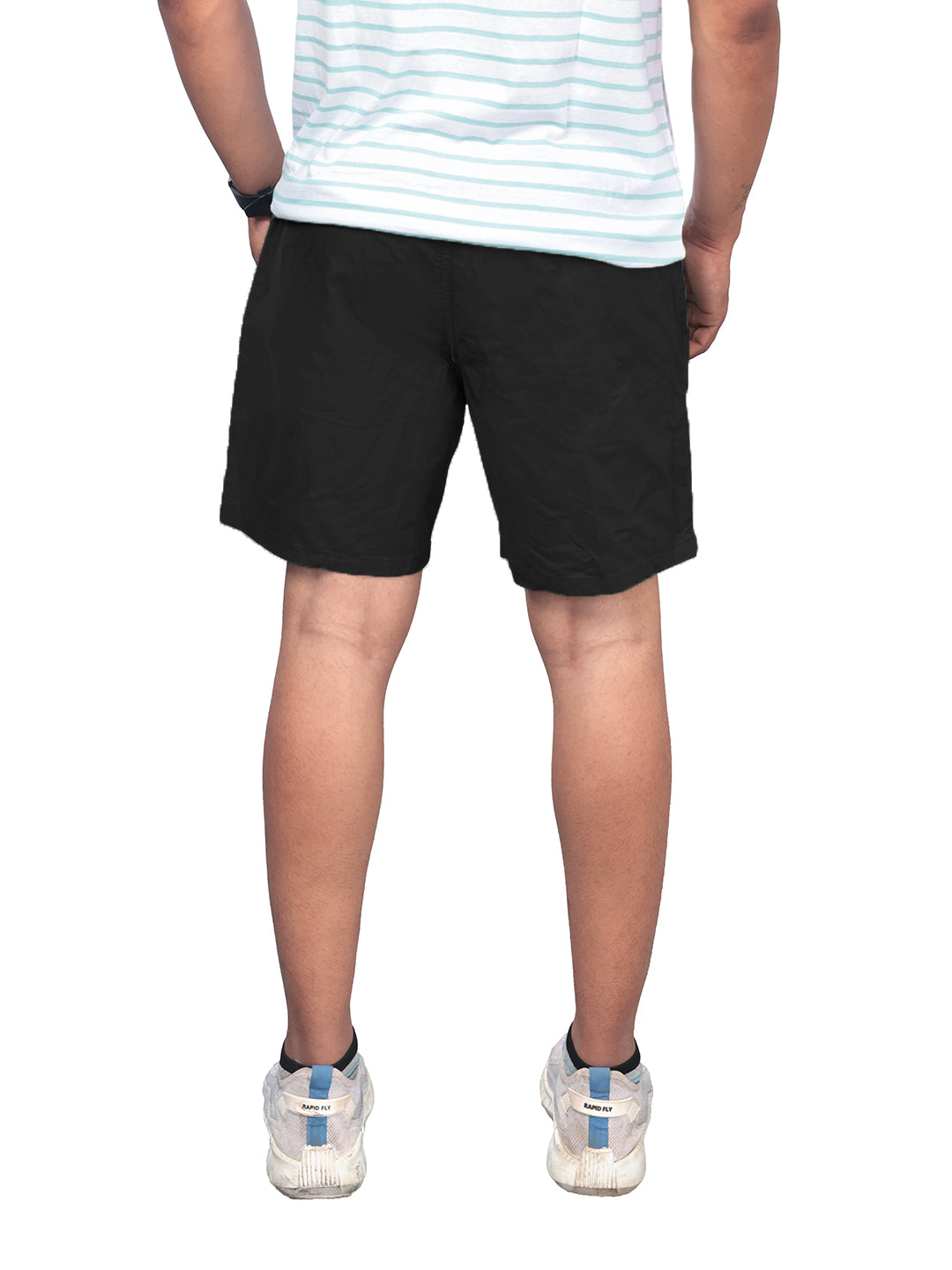 Radprix Men Solid Black Casual Cotton Shorts