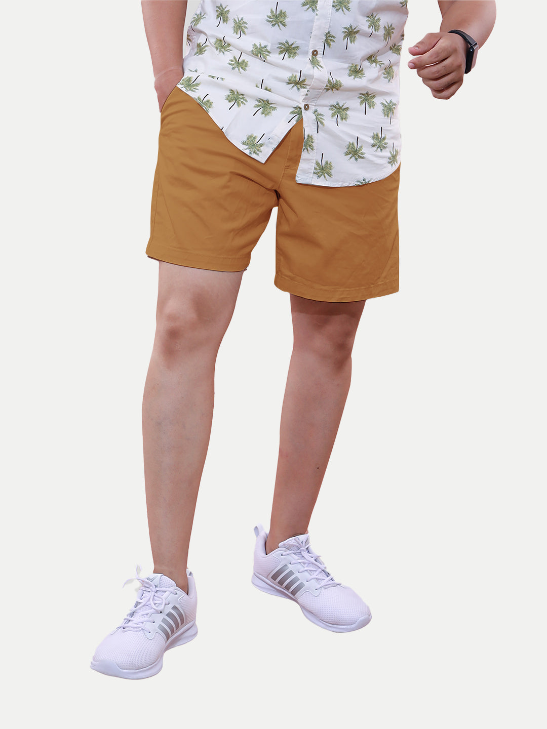 Radprix Men Bold Orange semi Casual Cotton Shorts