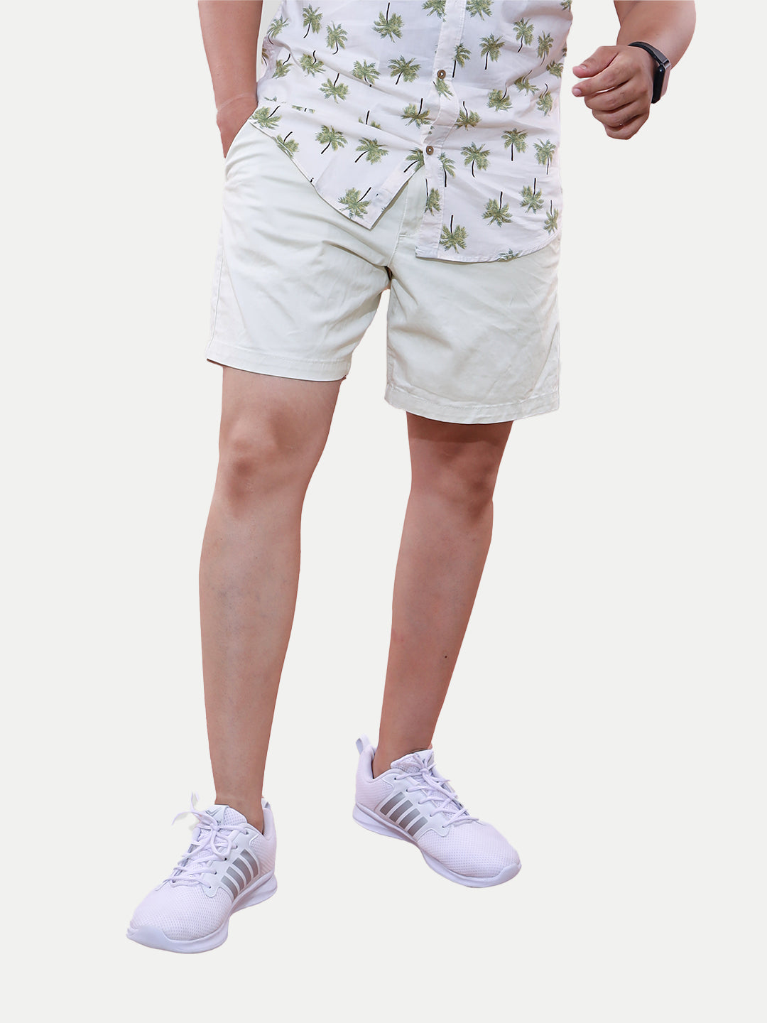 Radprix Men White semi Casual Cotton Shorts