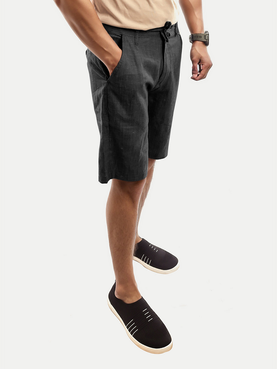 Radprix Men Black Remi Cotton Shorts