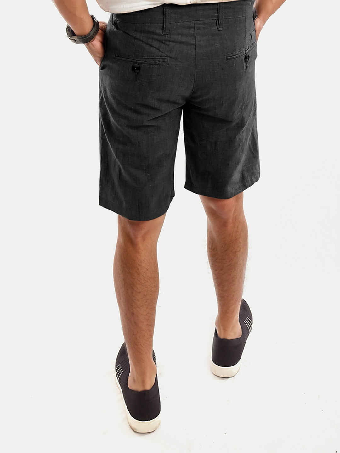 Radprix Men Black Remi Cotton Shorts